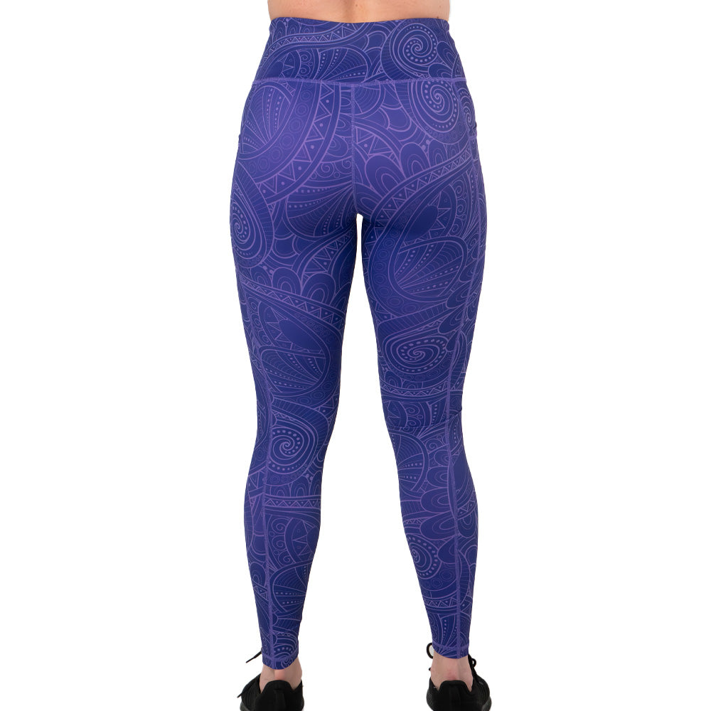 Purple Zenergy Leggings for Women - High Waisted Yoga Pants with Pockets, Soft & Stretchy Workout Leggings for Running, Gym, Lounge & Everyday Wear