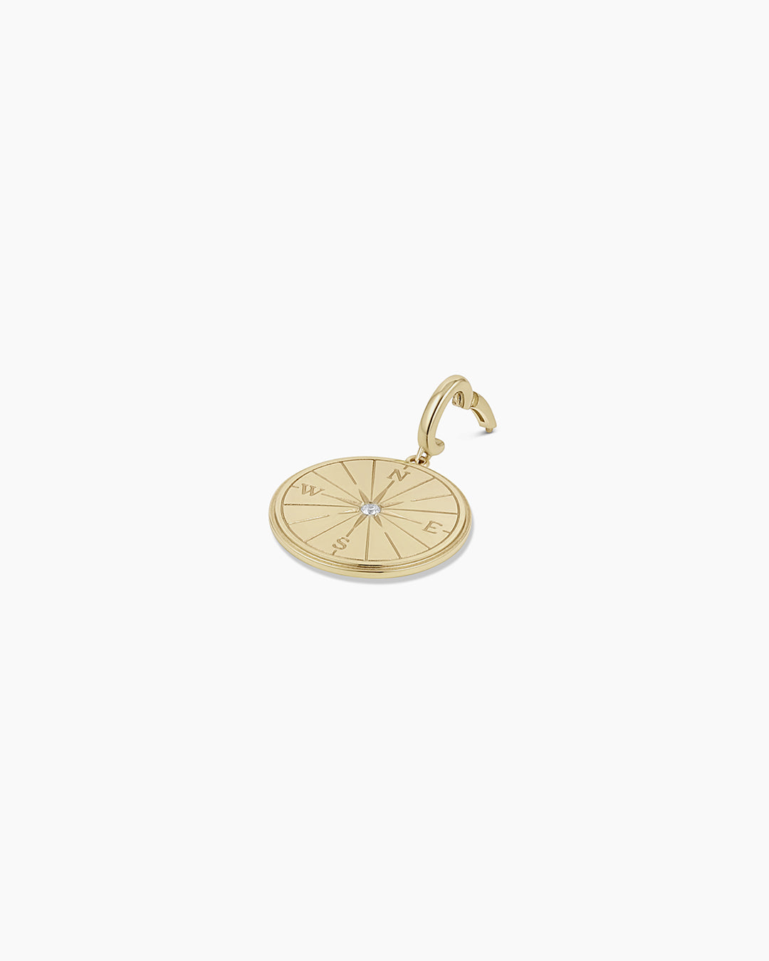14K Gold Diamond Compass Pendant Necklace - Perfect for Travel, Adventure & Gift Giving