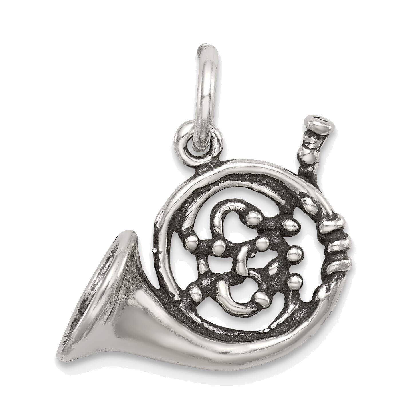 Sterling Silver French Horn Charm - Vintage Jewelry for Music Lovers