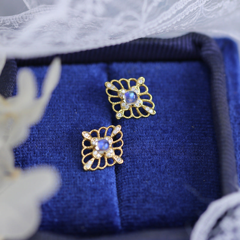 Vintage Moonstone Stud Earrings for June Birthstone – Hypoallergenic Sterling Silver Jewelry | Perfect Gift for Women, Birthday, Anniversary & Everyday Wear