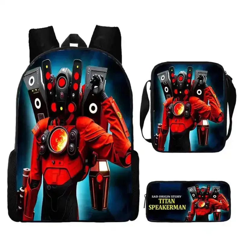 Custom Skibidi Backpack Set for School, Travel & Outdoor Adventures - Durable & Stylish Kids & Teens Backpack