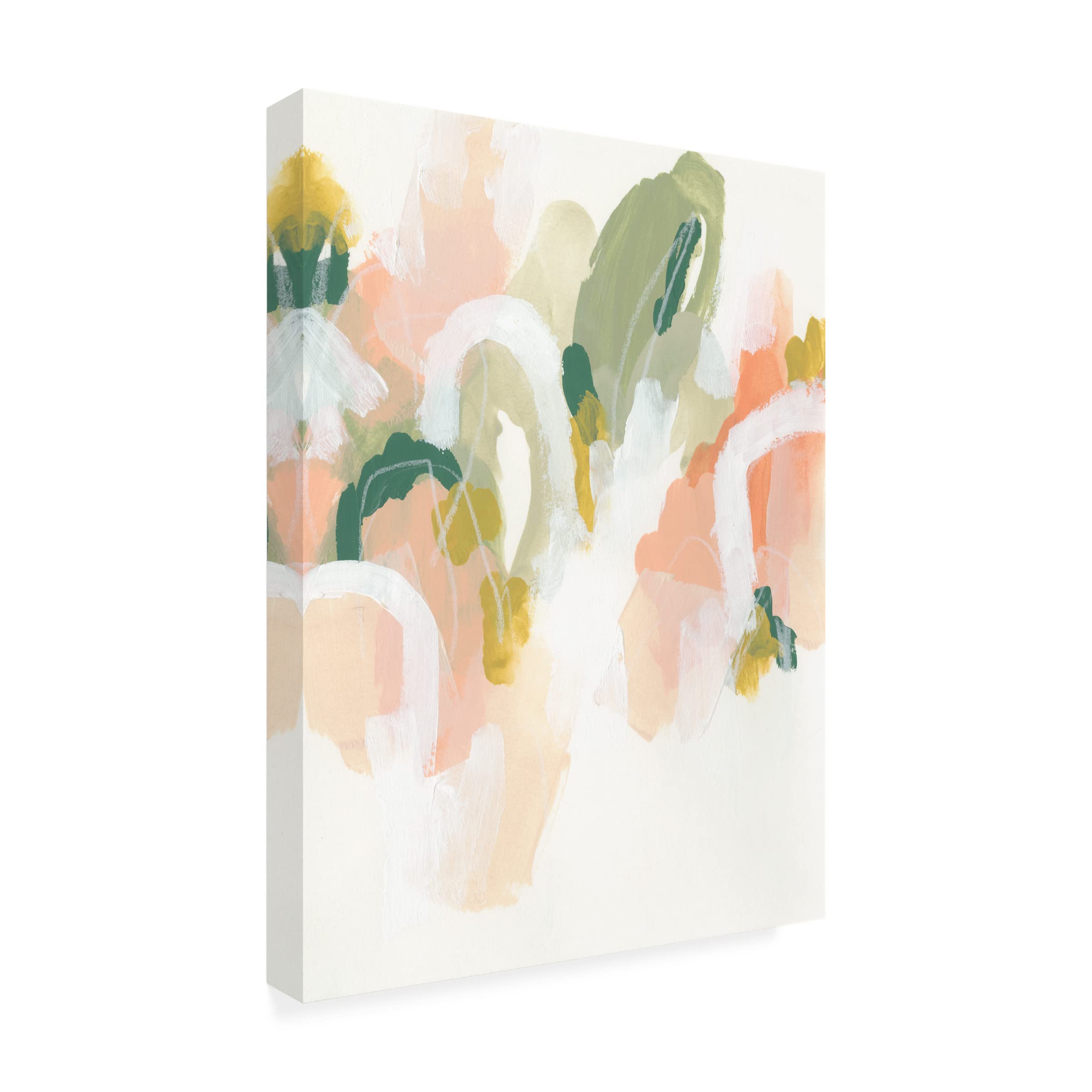 Trademark Fine Art 'Pastel Cascade I' Canvas Wall Art by June Erica Vess - Elegant Abstract Painting for Living Room, Bedroom & Office Decor