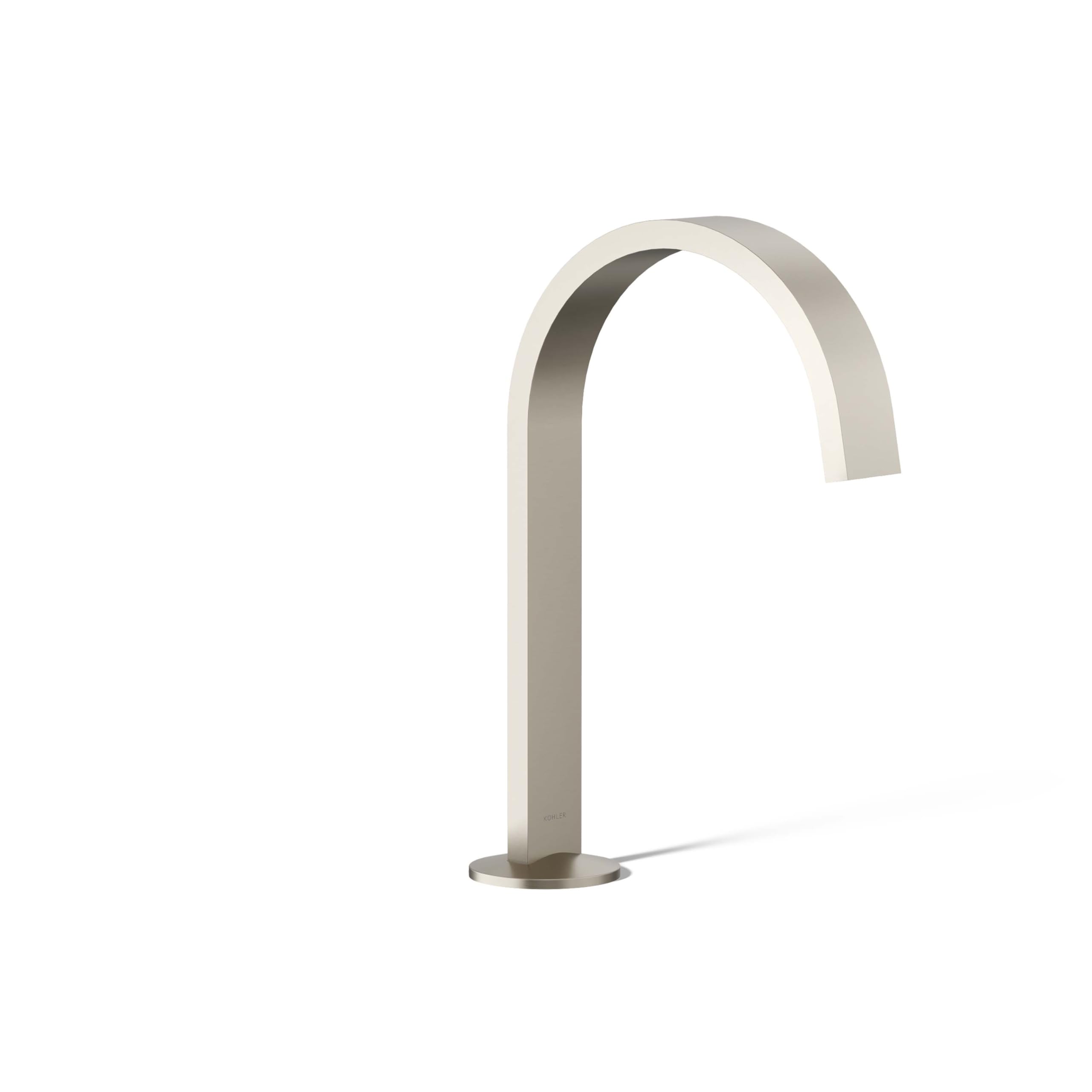 Kohler Ribbon Design Bathroom Sink Faucet - Modern Waterfall Spout for Vanity & Powder Room Sink (Brushed Nickel Finish) - Perfect for Home Renovation & Luxury Bathroom Upgrade