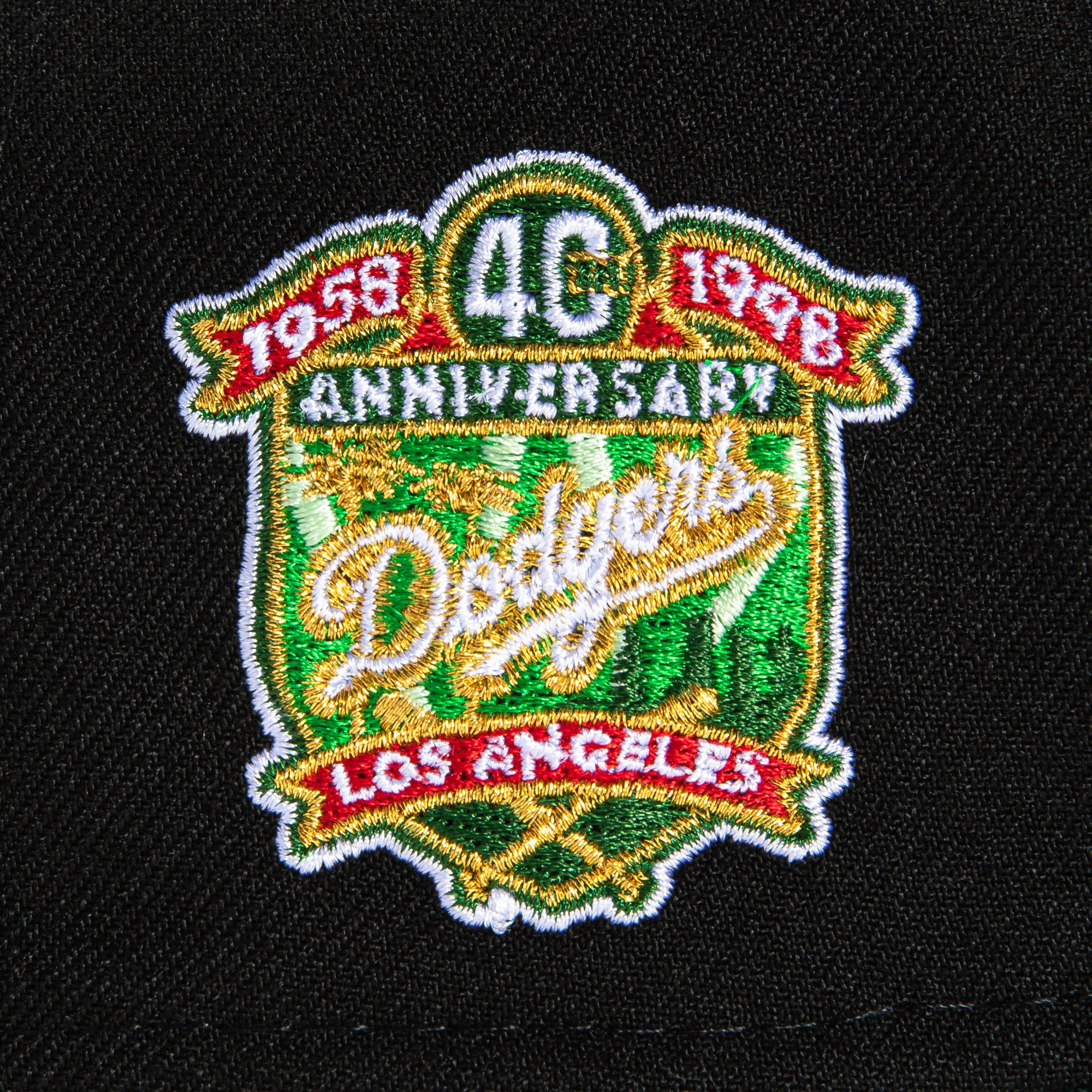 New Era 9Forty A-Frame Los Angeles Dodgers 40th Anniversary Patch Snapback Hat - Black & Green - Perfect for Baseball Games, Fan Collections & Streetwear Fashion