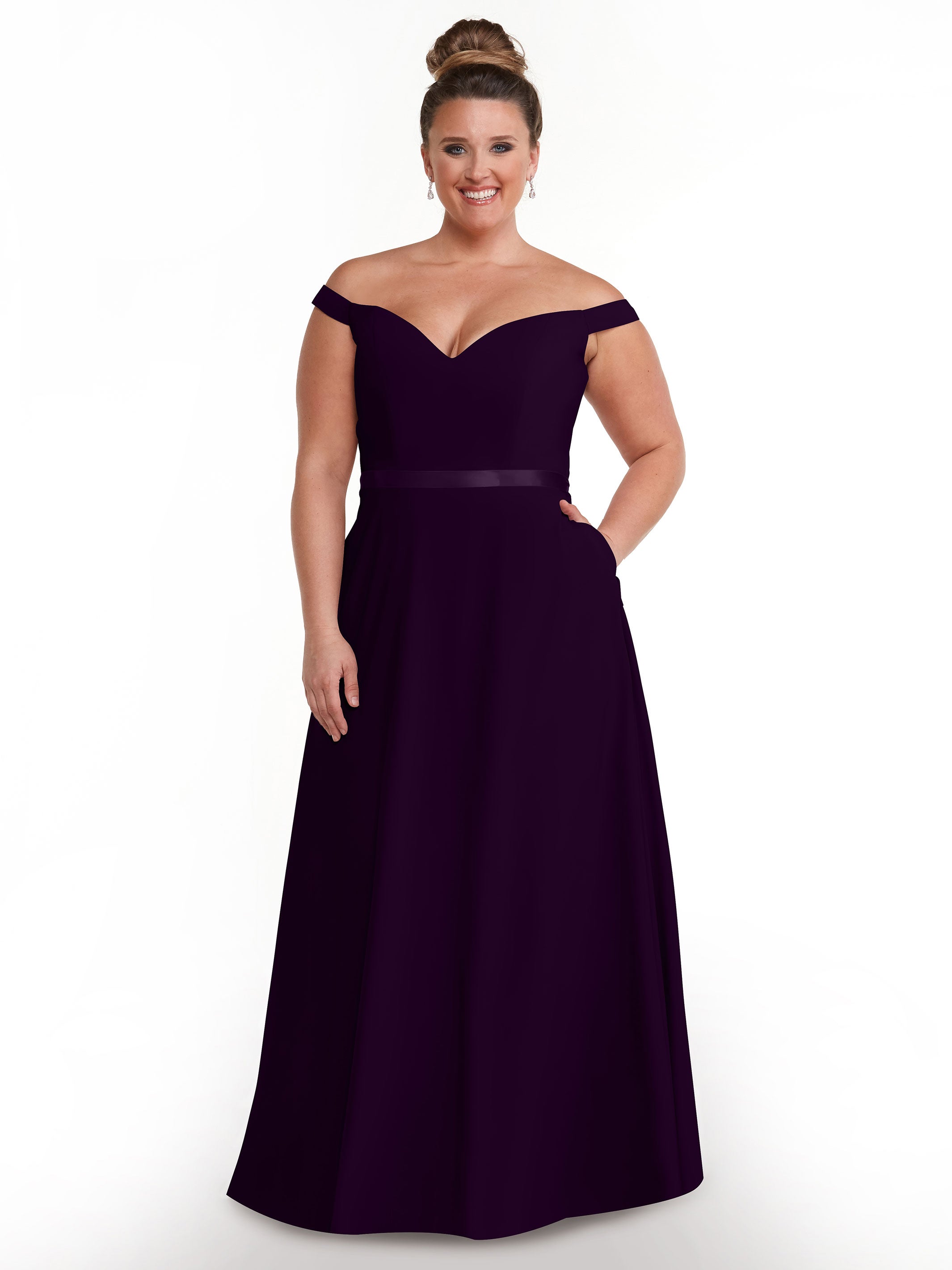 Off Shoulder A-Line Chiffon Bridesmaid Dress with Sash - Elegant & Flowy for Weddings, Parties & Special Occasions