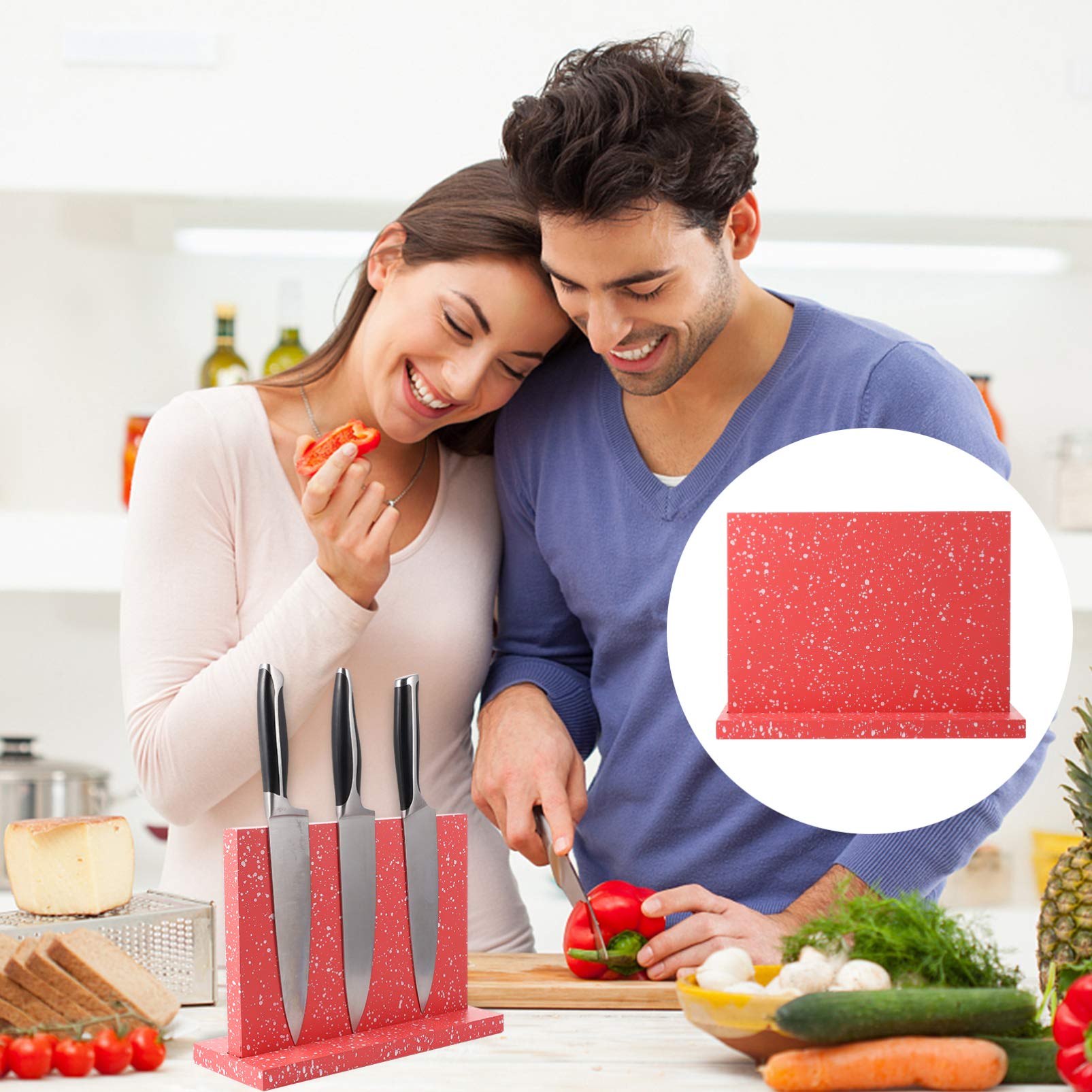 Hemoton Bamboo Fiber Cutting Board Holder - Knife Block & Organizer for Kitchen Countertop - Perfect for Storing Knives, Utensils, and Cutting Boards in Style