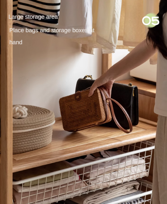Premium Oak Solid Wood Coat Rack with Integrated Hooks - Perfect for Entryway, Bedroom & Closet Organization