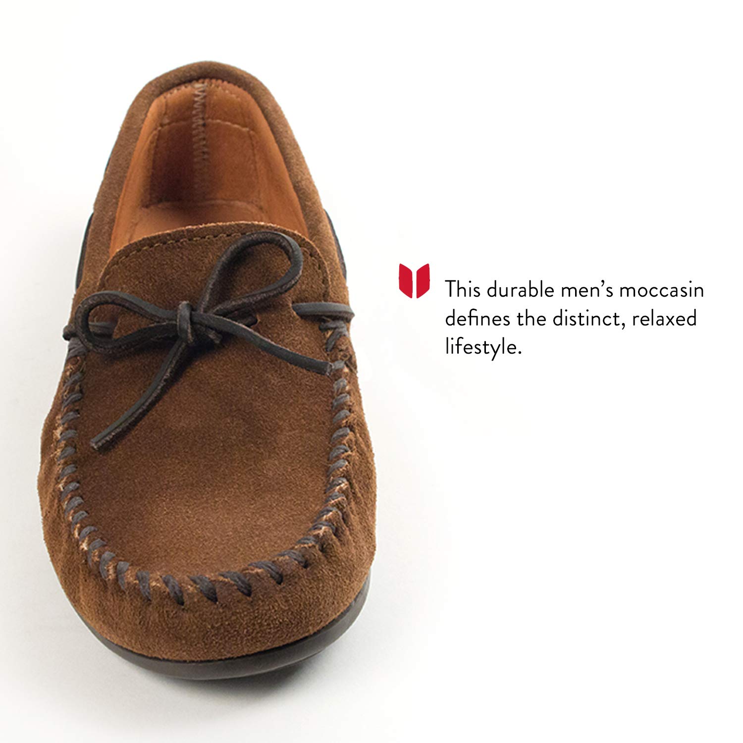 Minnetonka Men's Classic Moccasins - Genuine Leather Soft Sole Slip-On Shoes for Comfort & Style | Perfect for Casual Wear, Indoor Lounging & Travel