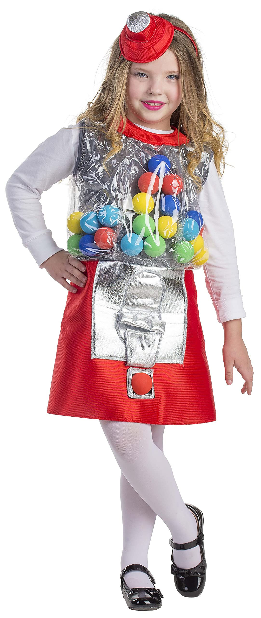 Vintage Gumball Machine Costume for Kids - Candy Girl Dress Up Outfit with Candy Dispenser | Perfect for Halloween, Cosplay & Themed Parties