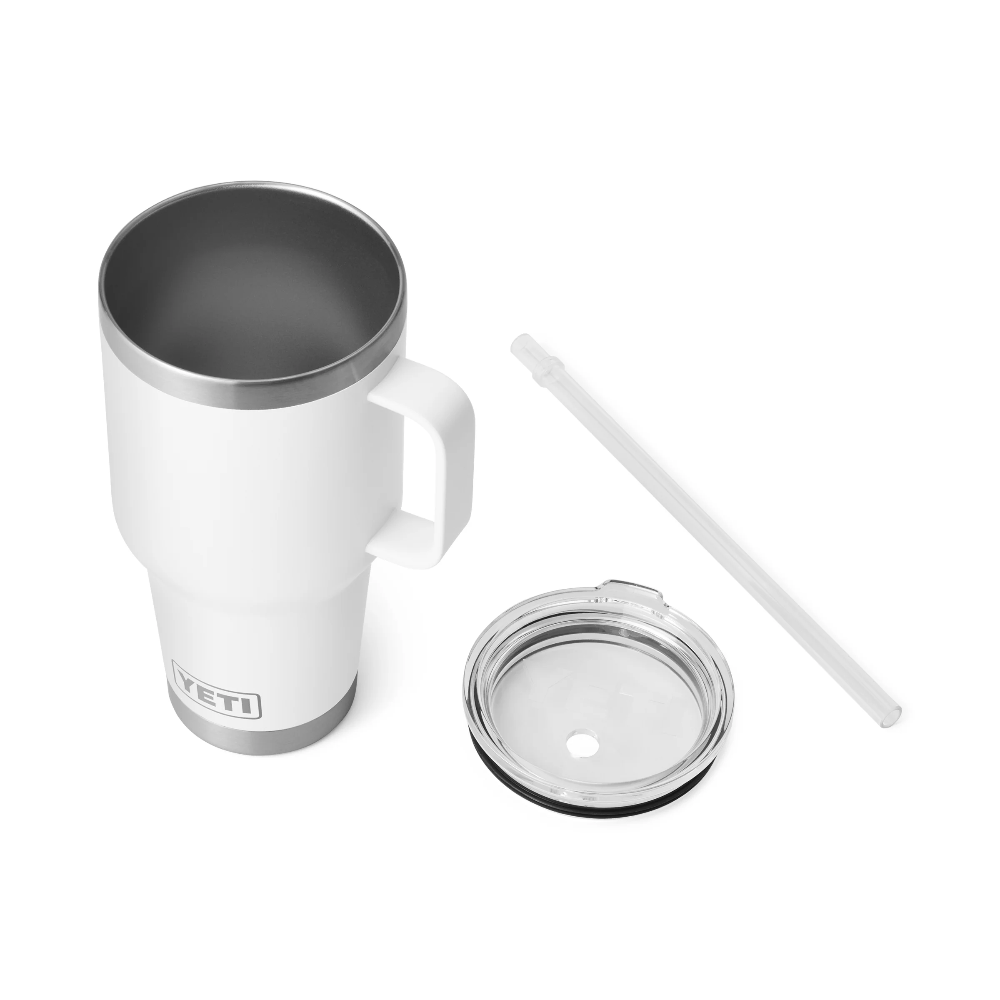 **35 oz Rambler Insulated Stainless Steel Mug with Straw Lid - Perfect for Coffee, Tea & Cold Drinks at Home, Office or Travel**