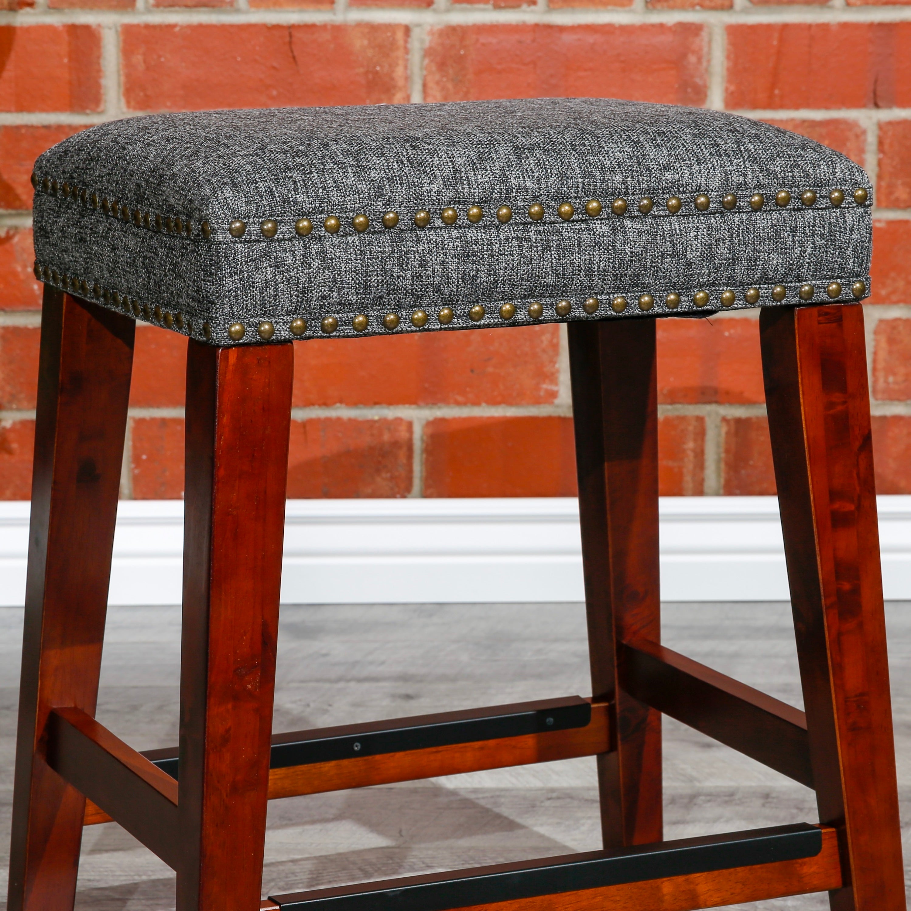 24 Inch Backless Counter Stool - Modern Kitchen Bar Stools for Breakfast Nook, Dining Island & Home Decor - Adjustable Height & Comfortable Seat