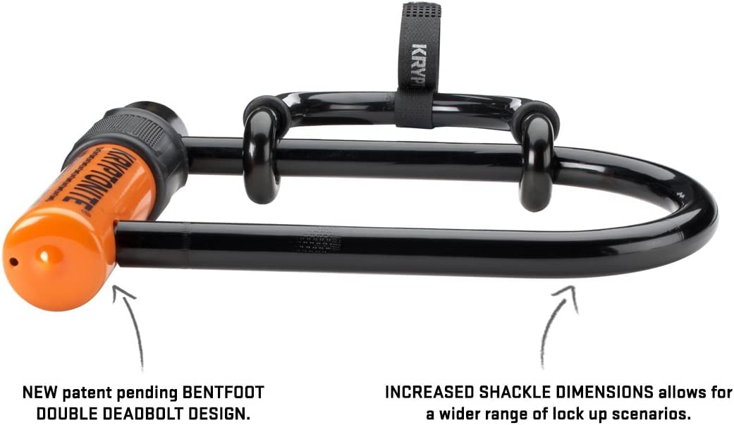 Kryptonite Messenger Mini Bike U-Lock with Wheel Extender - Heavy Duty 11mm Steel Shackle Anti-Theft Bicycle Lock (Includes Keys) - High Security U-Lock for E-Bikes, Bicycles & Scooters - Perfect for Urban Commuting, Campus Security & Outdoor Cycling