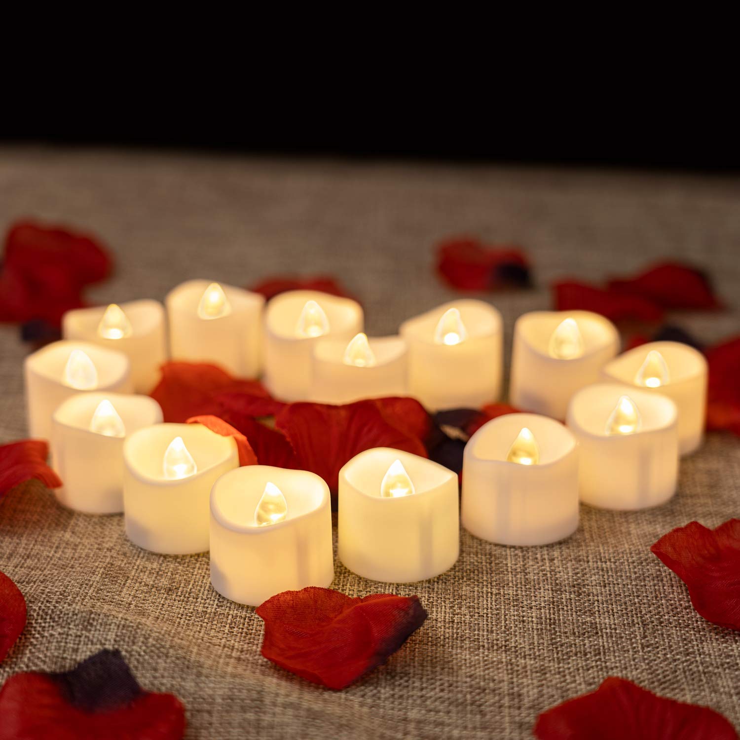 Homemory Rose Petals & 24PCS Candles Set - Romantic Wedding Proposal, Anniversary, Valentine's Day Decorations