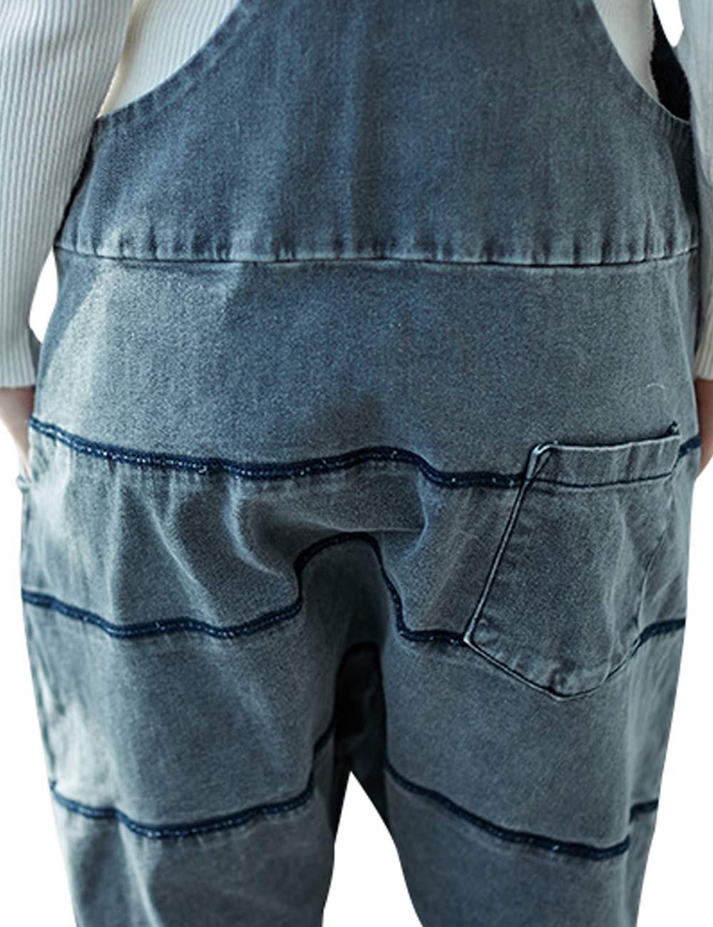 Women's Striped Cotton Jumpsuit & Romper - Wide Leg Harem Pants & Denim Bib Overalls - Casual Outfit for Summer, Beach, Travel & Streetwear Fashion