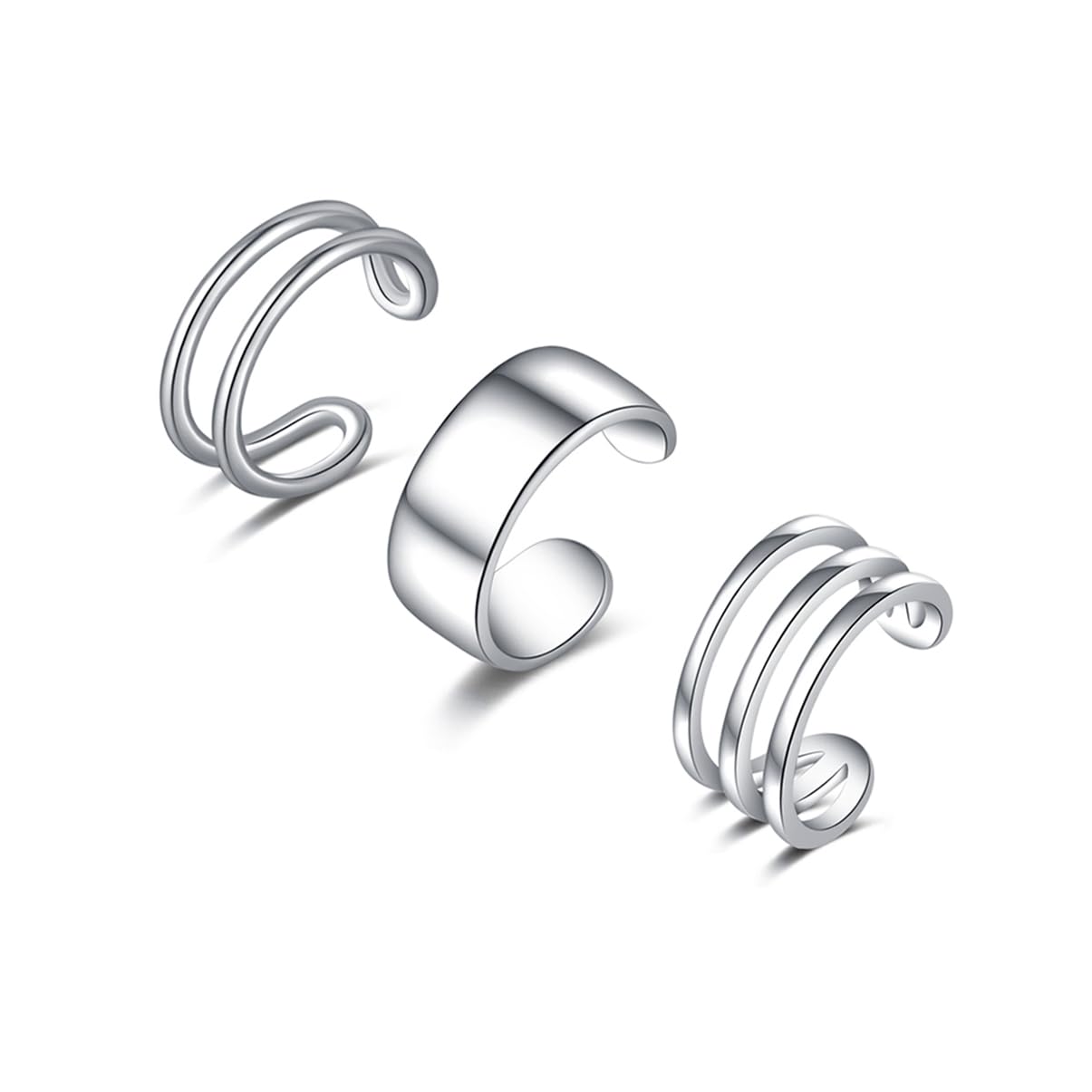 SLUYNZ Solid 925 Sterling Silver No-Piercing Ear Cuff Earrings for Women & Men - Cartilage, Helix, Tri Ear Cuffs - Perfect for Parties, Weddings & Everyday Wear