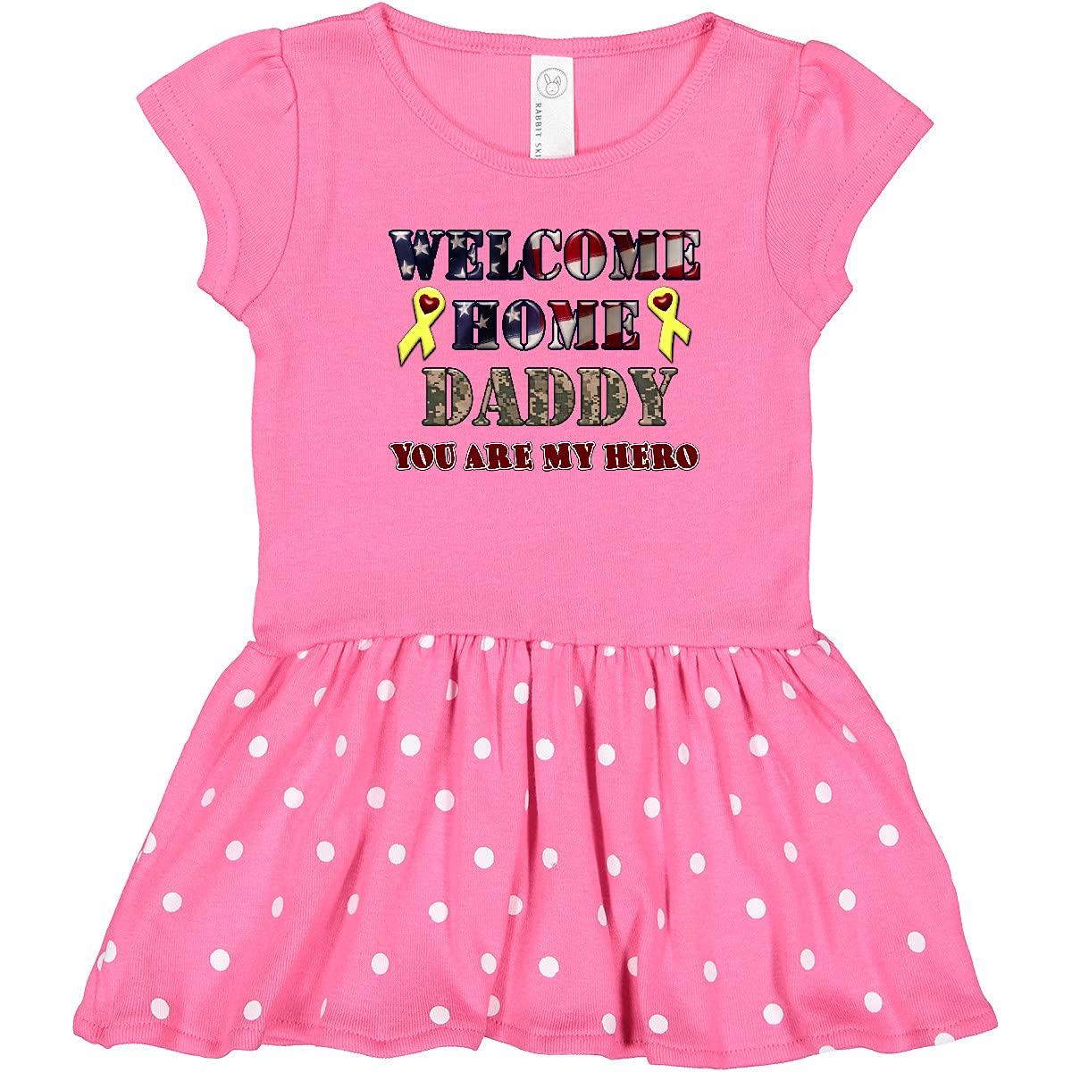 Inktastic Welcome Home Daddy Toddler Dress - Cute Baby Girl Outfit for Father's Day, Family Reunions & Special Occasions