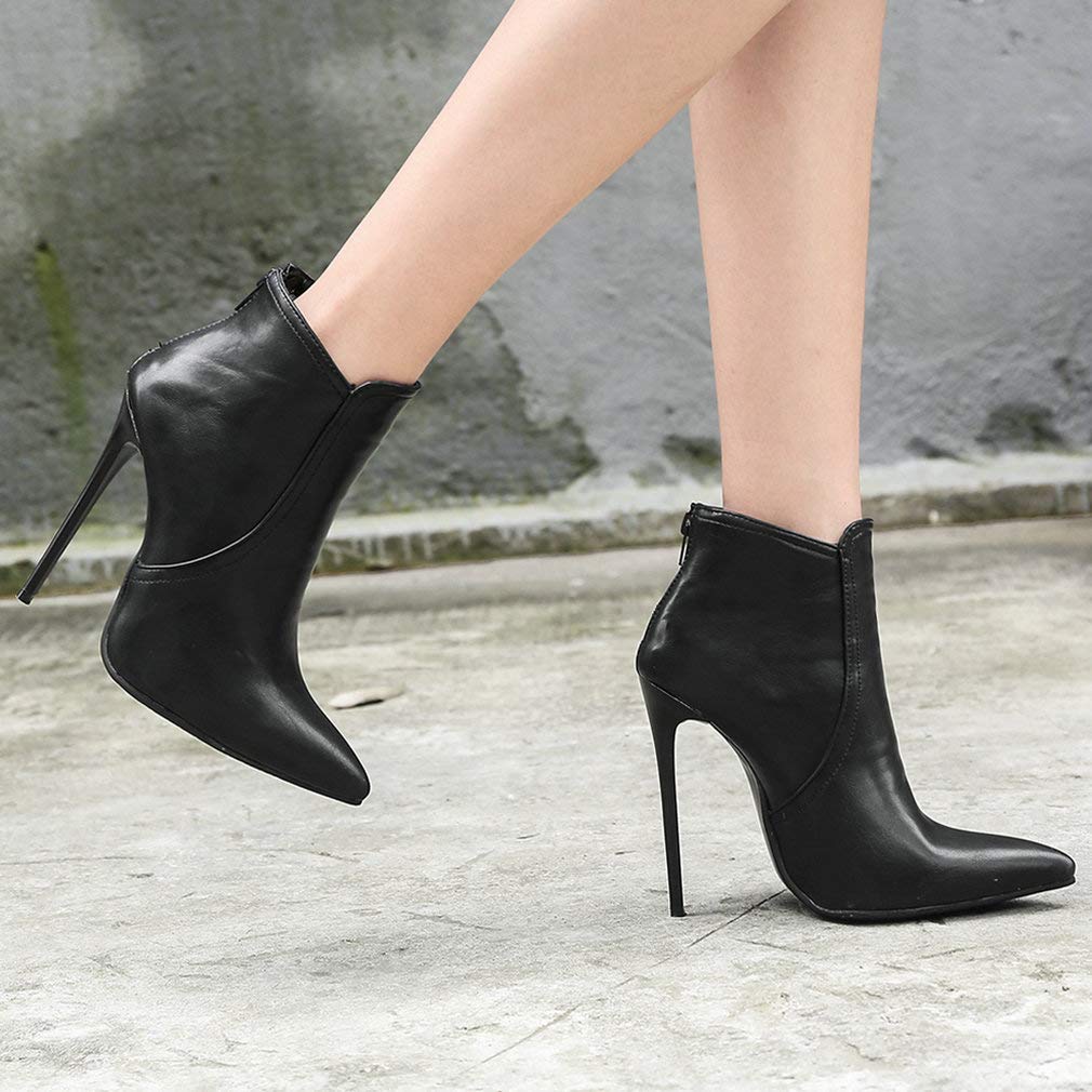 Caradise Women's High Heel Pointed Toe Stiletto Boots - Zip Up Dress Ankle Booties for Party, Date Night & Office Wear | Comfortable & Stylish Women's Fashion Shoes