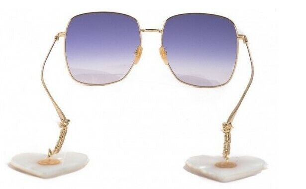 Gucci GG 1031S 004 Gradient Gold/Violet Oversized Square Metal Sunglasses for Women - Fashionable UV Protection Shades for Beach, Driving & Outdoor Activities