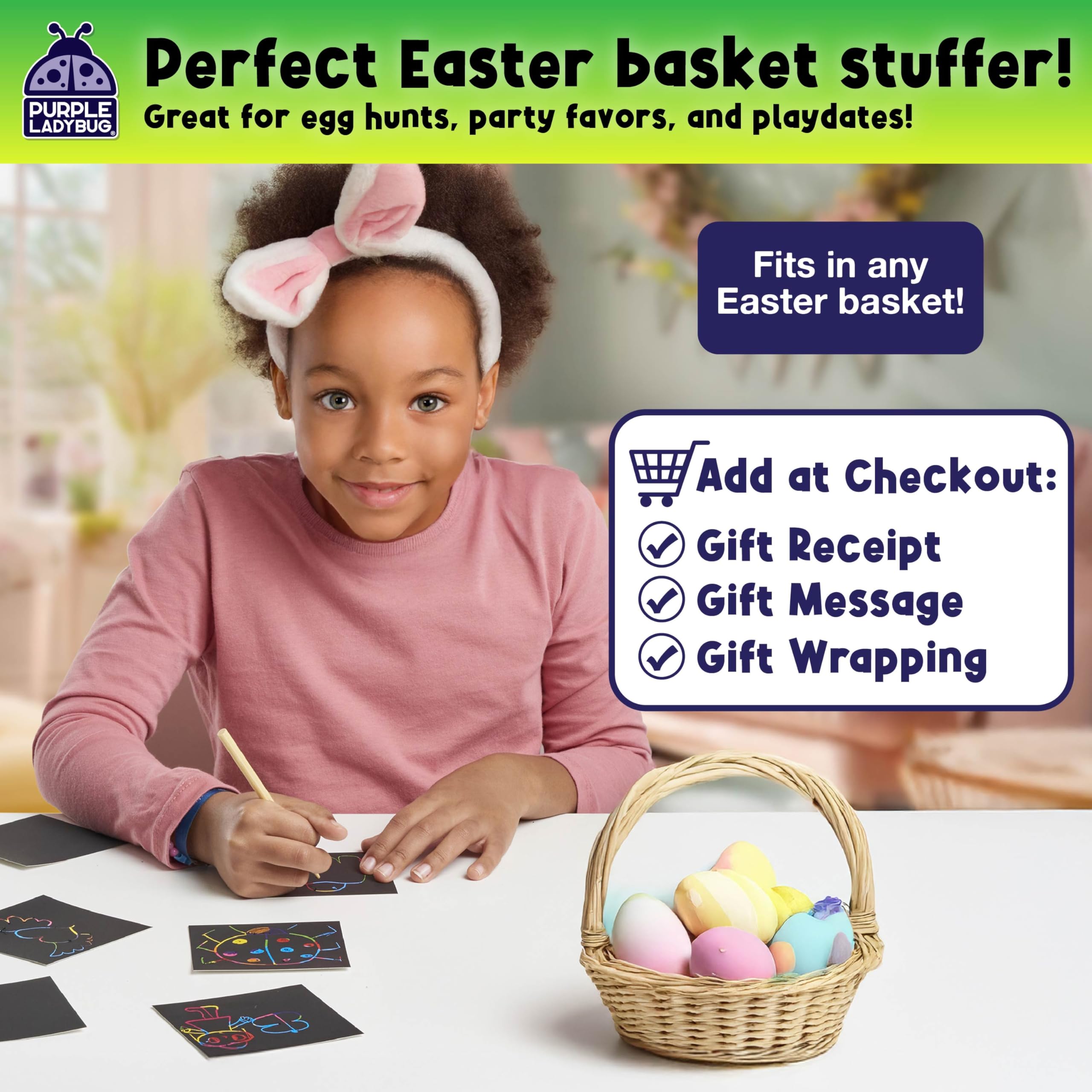 150 Rainbow Scratch Art Mini Notes - Easter Basket Stuffers for Kids, Creative DIY Arts & Crafts Supplies, Fun Colorful Scratch Paper for Easter Gifts, Birthday Party Favors & Classroom Activities
