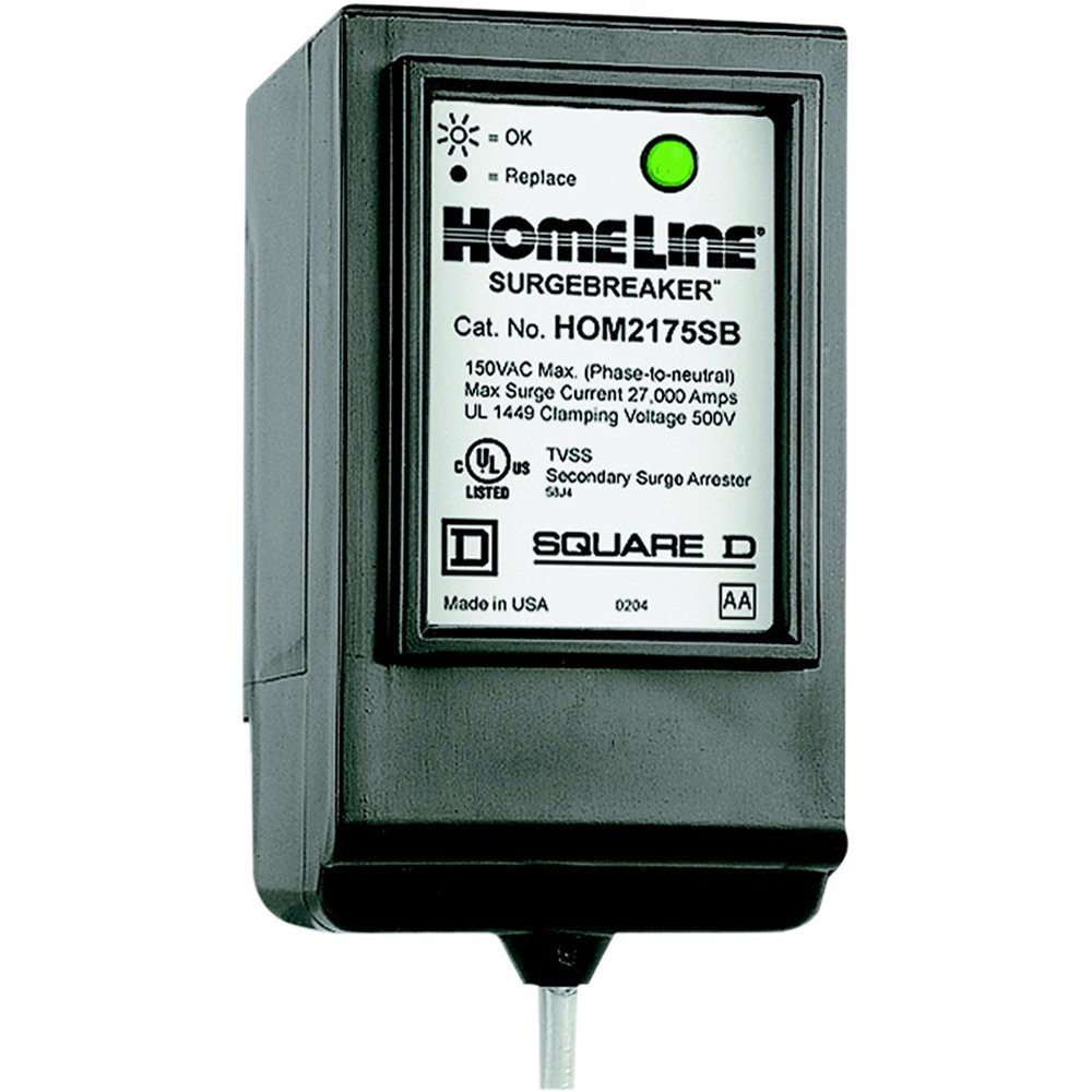 Square D by Schneider Electric HOM2175SB Homeline SurgeBreaker Surge Protective Device - 2 Space Load Center Protection (Pack of 1) for Home & Office Electrical Safety