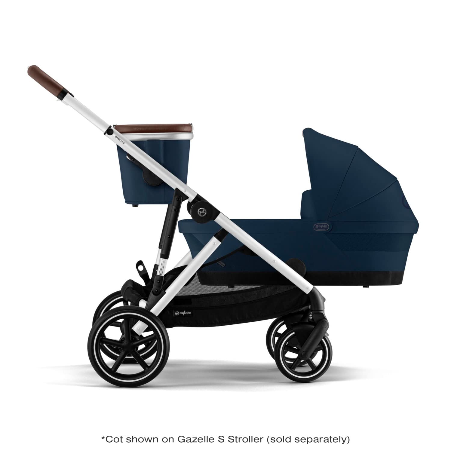 Cybex Gazelle S 2 Baby Bassinet - Portable Infant Cot with Ergonomic Handle, Sun Canopy & Spacious Interior | Compatible with Gazelle S 2 Stroller in Ocean Blue | Perfect for Newborns, Travel & Nursery Use