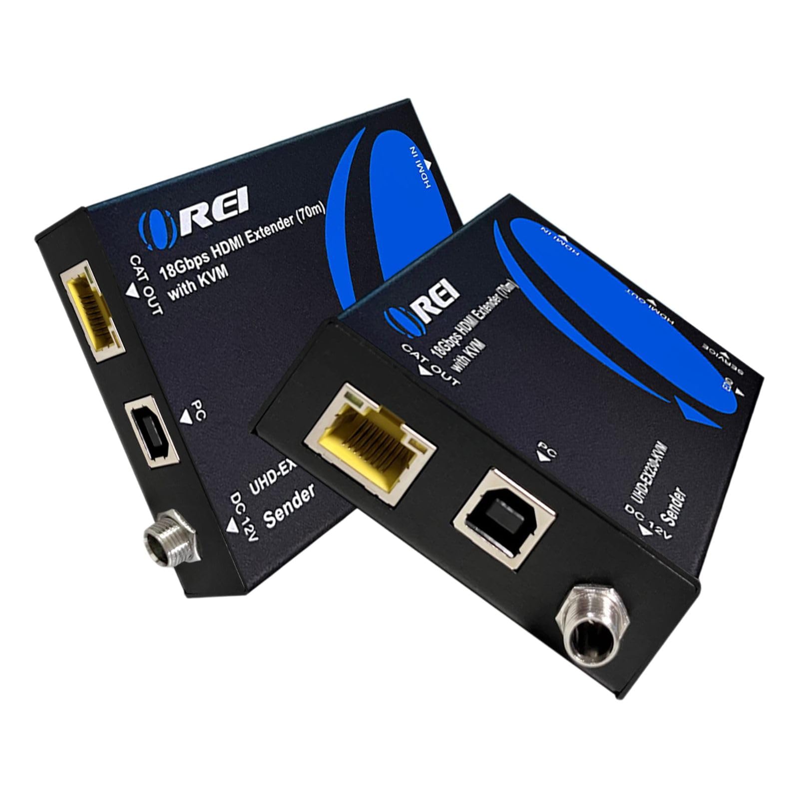 OREI 4K HDMI Extender Over Ethernet with KVM - 4K@60Hz Up to 230ft via CAT6/7 Cable - USB 1.1 Keyboard & Mouse Support, Loop Out, PoE - Perfect for Home Theater, Gaming & Office Setups