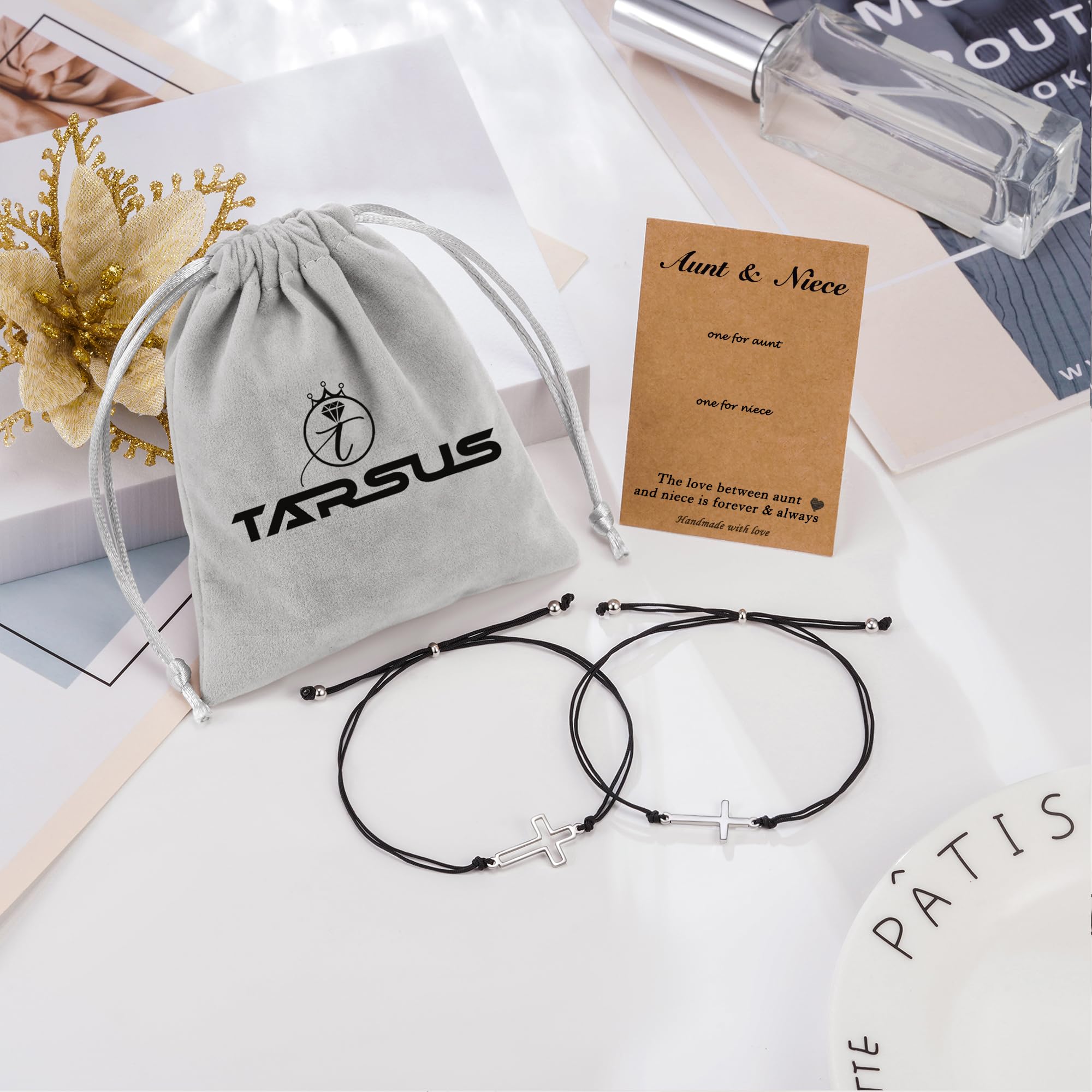 Tarsus Cross Matching Bracelets for Men and Women - Perfect Gift for Father's Day, Mother's Day, Christmas & Birthday - Couple, Family & Friendship Jewelry for Special Occasions