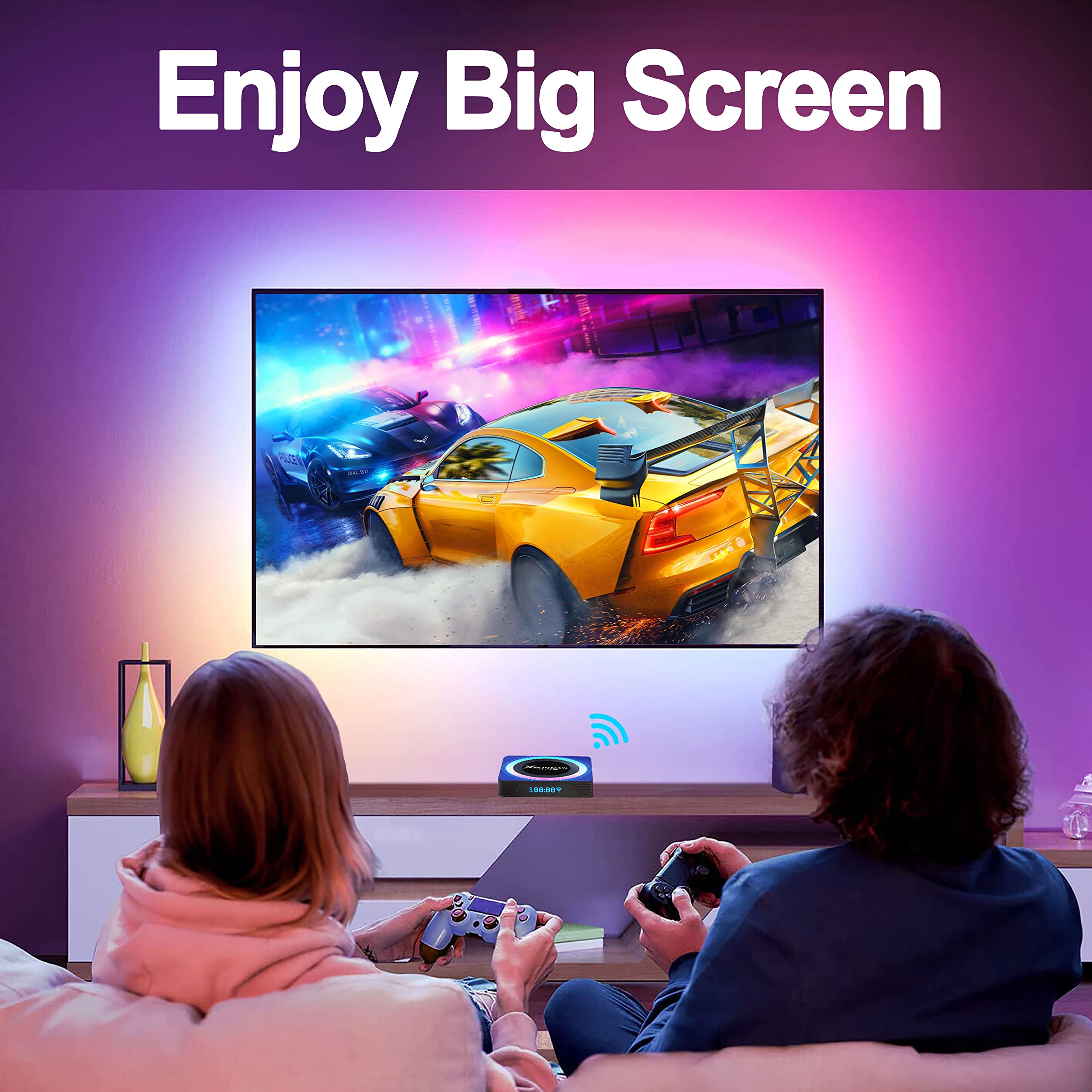 EASYTONE 2025 Android TV Box 13.0 - 4GB RAM 64GB Storage, RK3528 Quad Core Processor, WiFi 6 Dual Band (2.4/5.8GHz), Bluetooth 5.0, Ethernet, 8K/6K Ultra HD Streaming - Includes Mini Wireless Keyboard - Perfect for Home Entertainment, Streaming Netflix, YouTube, Gaming and Smart TV Experience