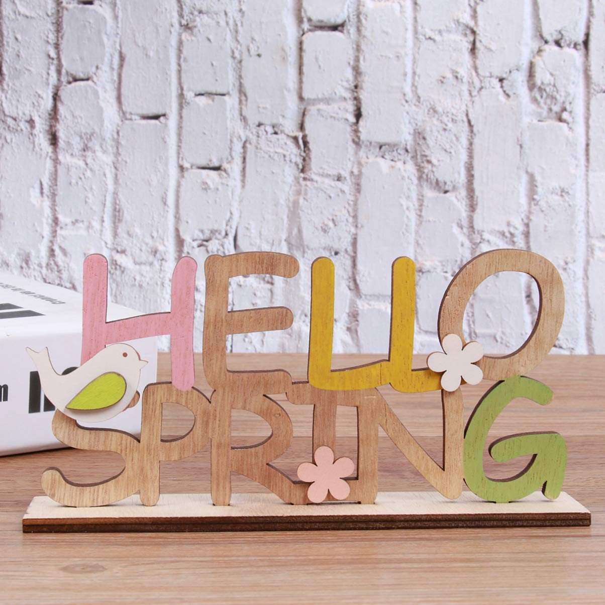 KESYOO Wooden Desk Sign - Spring Lighthouse Decor for Home, Office & Easter Table - Wooden Tray for Serving, Party Supplies & Home Decor - Perfect for Spring Decorations, Dining Table Centerpiece & Gift Giving