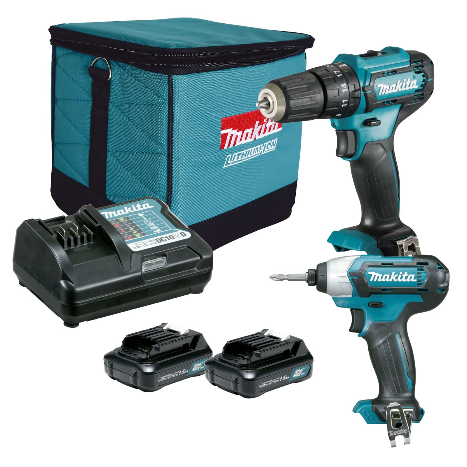 Makita 12V Cordless Drill Driver & Rotary Hammer Combo Kit - Perfect for DIY Projects, Home Repairs, and Professional Construction Work