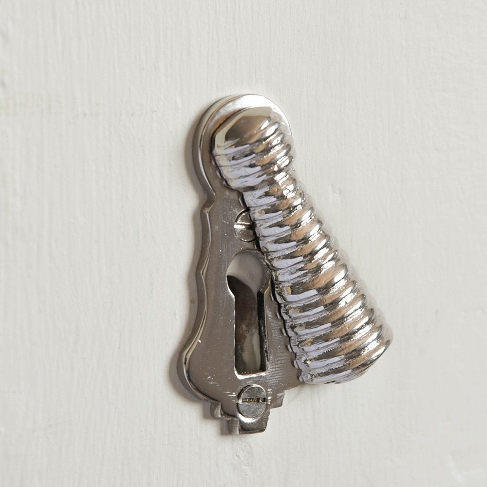Polished Nickel Reeded Beehive Escutcheon - Vintage Style Cabinet Hardware for Bathroom & Kitchen - Perfect for Drawer Pulls and Door Knobs