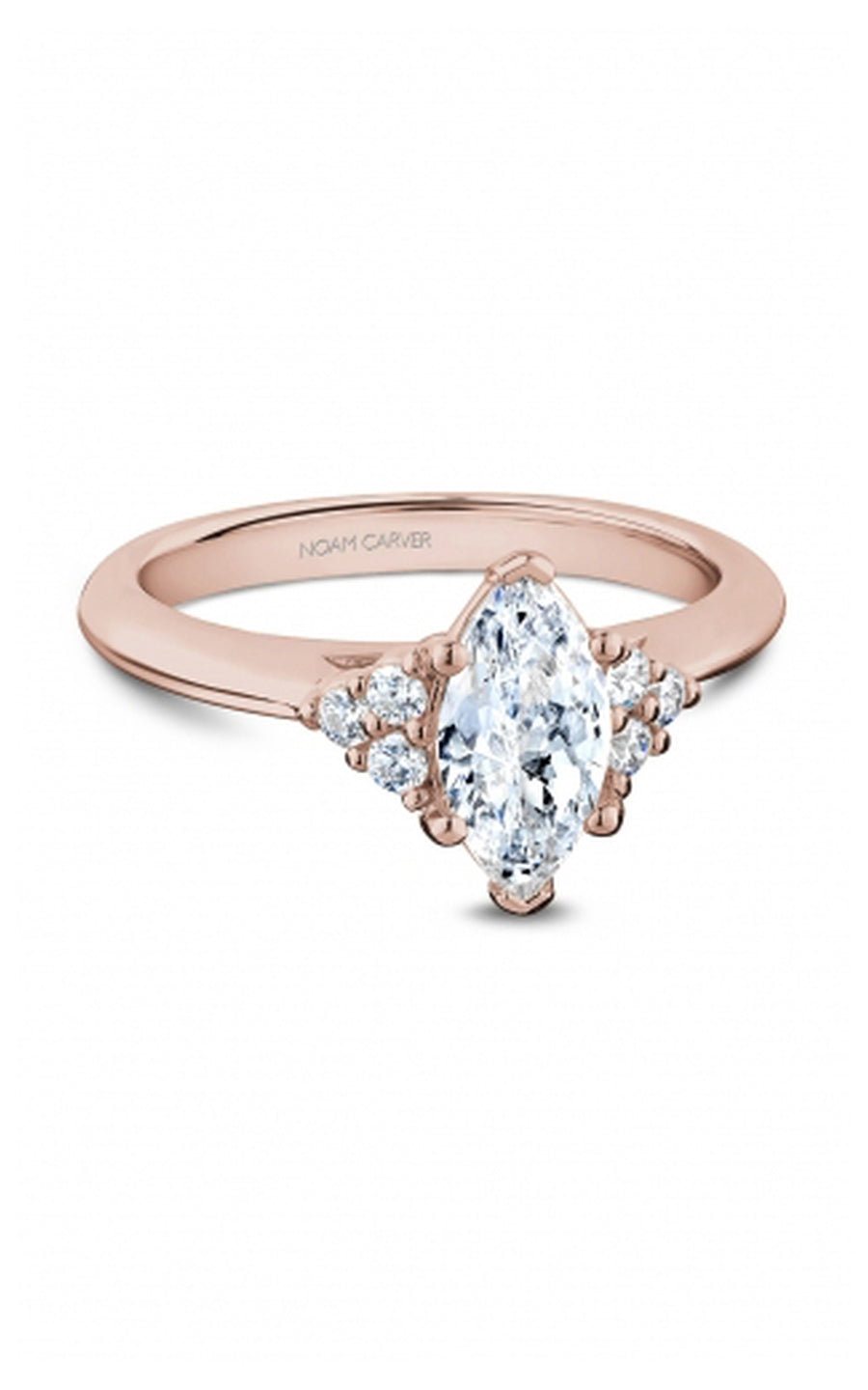 Noam Carver R060 01RA Diamond Engagement Ring for Women - 14K White Gold Bridal Wedding Band, Perfect for Proposals, Anniversaries & Special Occasions