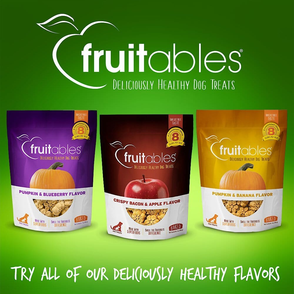 Fruitables Baked Pumpkin & Apple Dog Treats - Healthy Natural Snacks for Small & Large Dogs - Perfect for Training Rewards & Daily Treats