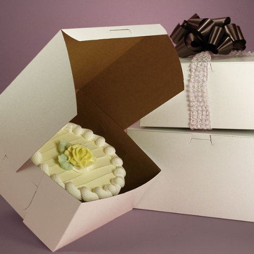 100 Pack White Cake and Pie Boxes 8x8x5 Inches - Perfect for Bakery, Dessert Packaging, and Party Favors