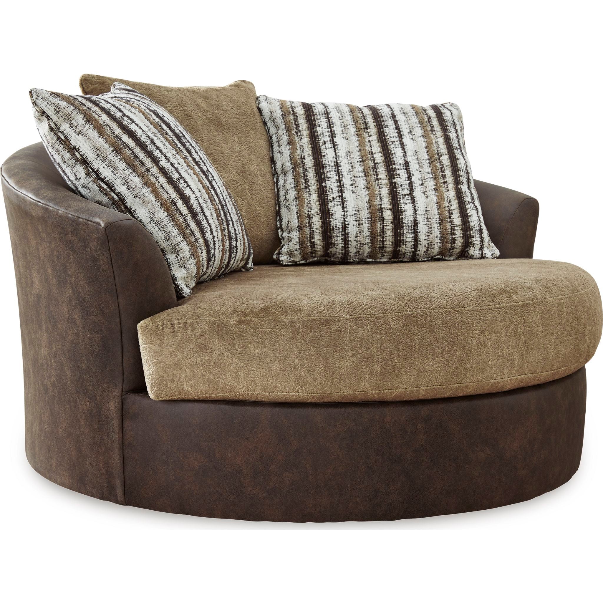 Alesbury Swivel Chair - 360 Degree Rotating Office Chair with Padded Seat, Ergonomic Design, Chocolate Brown - Perfect for Home Office, Study Room, or Workspace