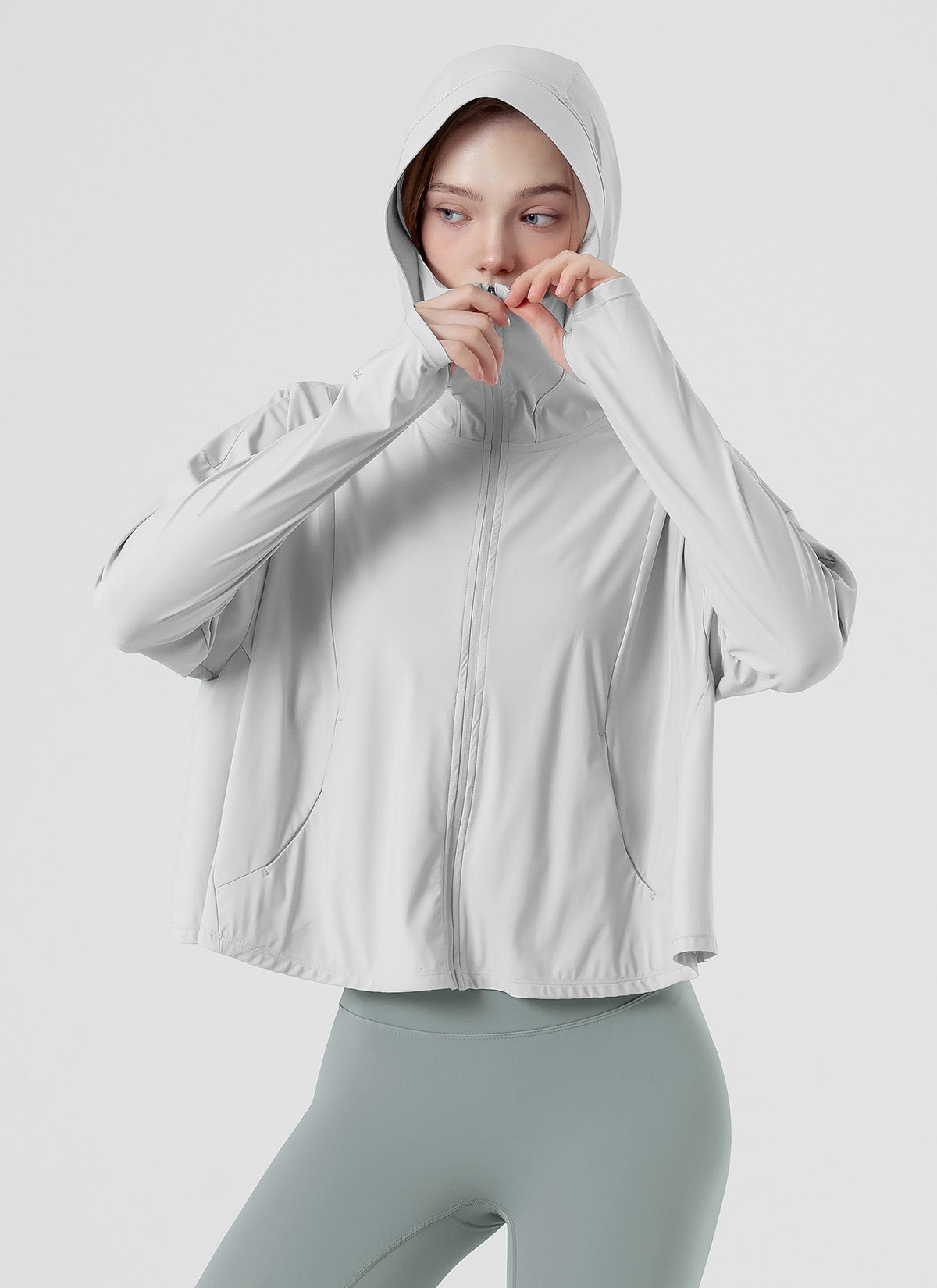 Lightweight Cooling Loose Fit Crop Hoodie Jacket for Women - Breathable Summer Outdoor Workout & Casual Wear