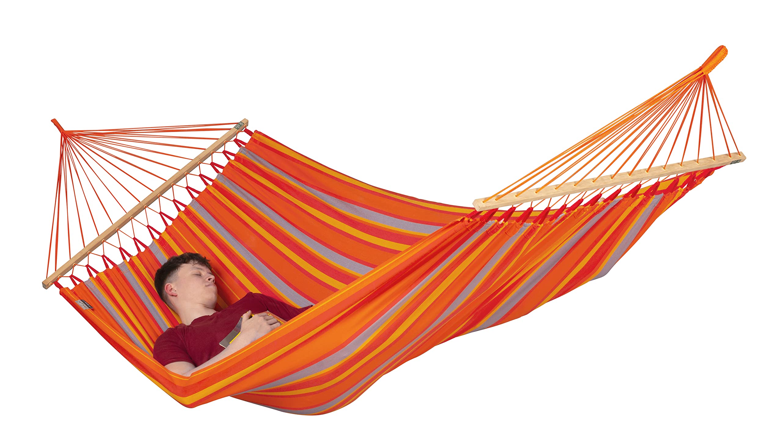La Siesta® Alisio 2-Person Hammock with Spreader Bar - Weatherproof Outdoor Hanging Bed for Backyard, Beach & Camping - Supports 355 lbs - Double Hammock with Toucan Design - Perfect for Relaxing in Garden, Patio or Travel
