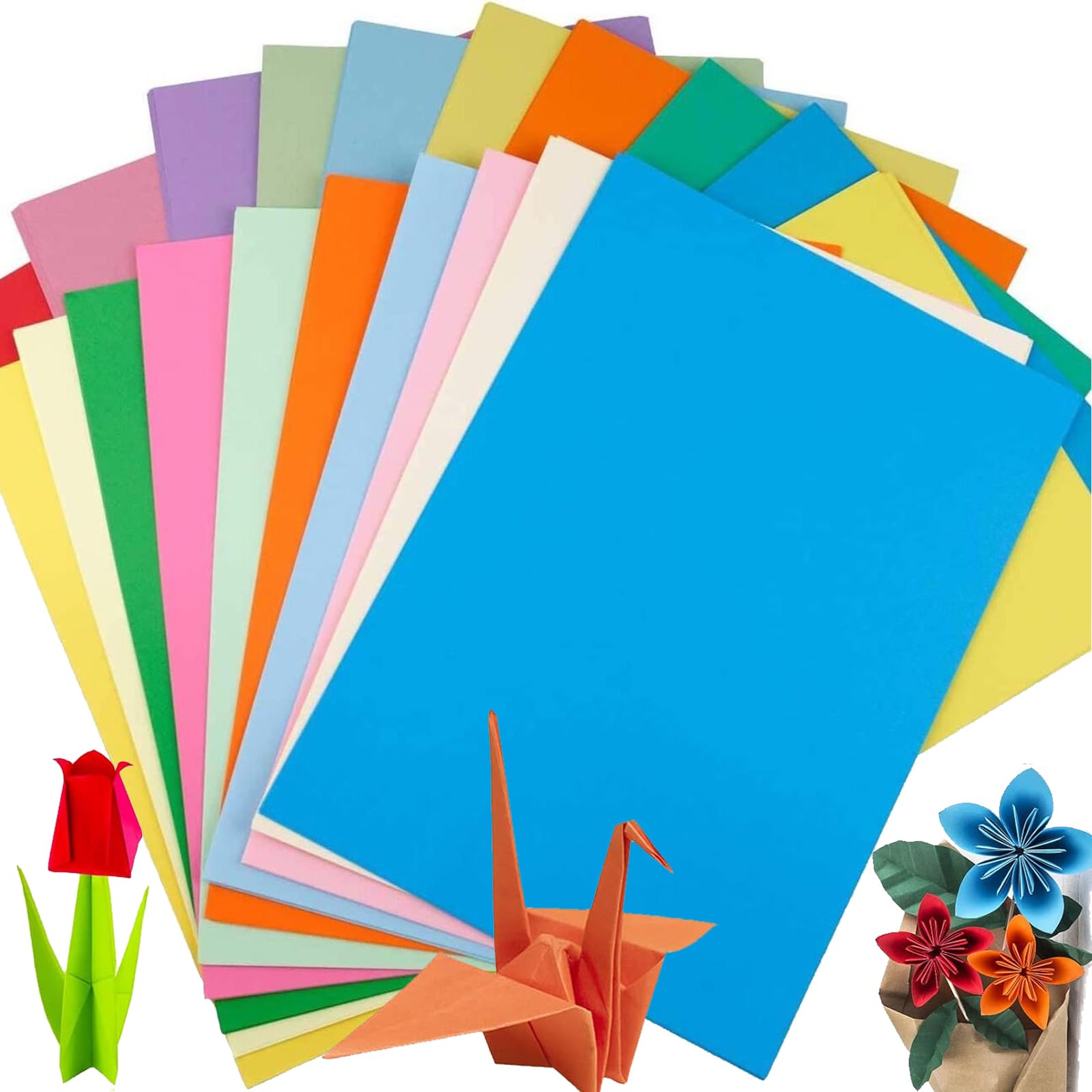 100 Sheets Colored A4 Paper - Cezmkio 70gsm Assorted 20 Colors, Pastel Craft Paper for DIY, Scrapbooking, School Projects & Office Use (8.5 x 11.7 Inch) - Perfect for Art Projects, Card Making, Bullet Journals & Classroom Activities