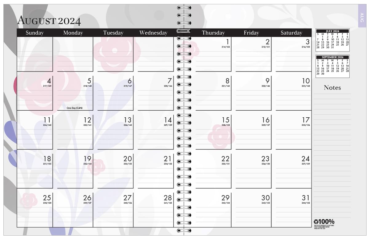 House of Doolittle 2024-2025 Academic Planner - Monthly & Weekly Calendar with Wild Flower Design, 7 x 9 Inches (August-July) - Perfect for Students, Teachers & Office Organization (HOD295474-25)