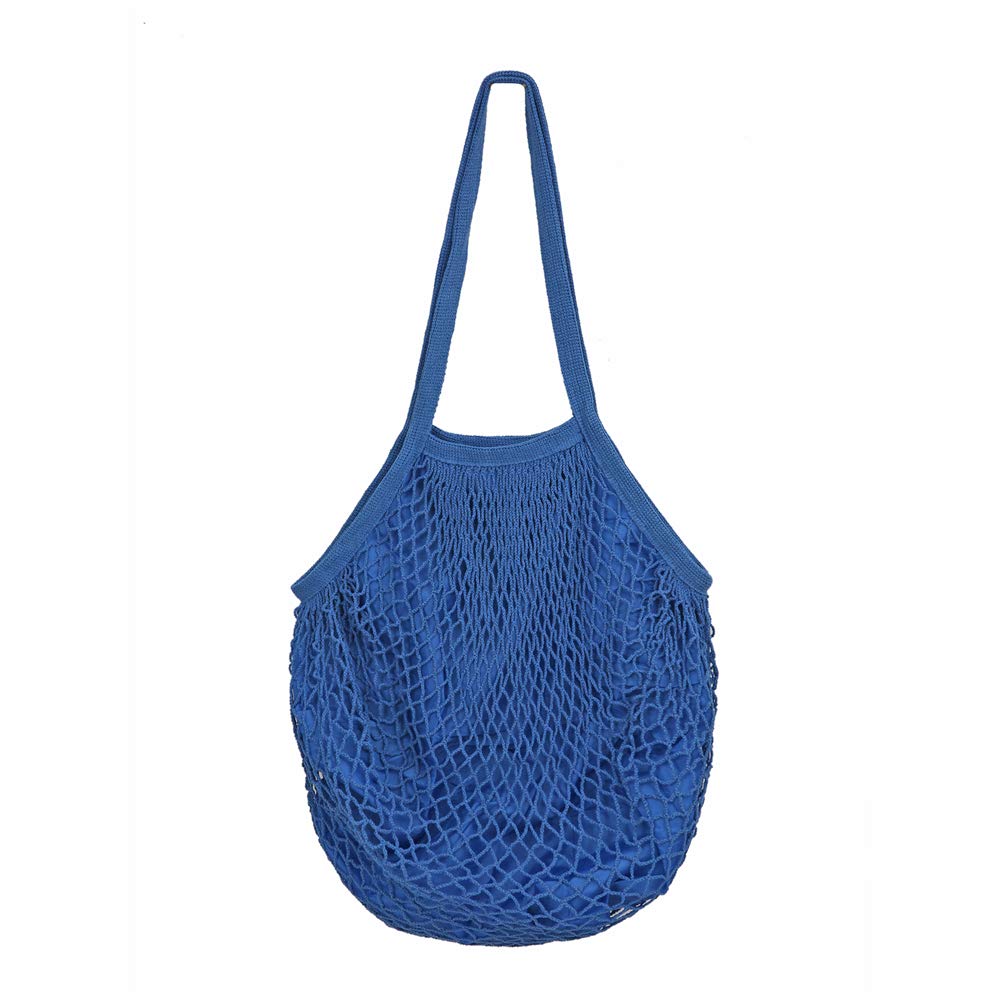 **Reusable Cotton Mesh Grocery Bags - Foldable Eco-Friendly Shopping Tote with Long Handles for Farmers Market, Fruits & Vegetables - Perfect for Grocery Hauling, Picnics & Beach Trips**