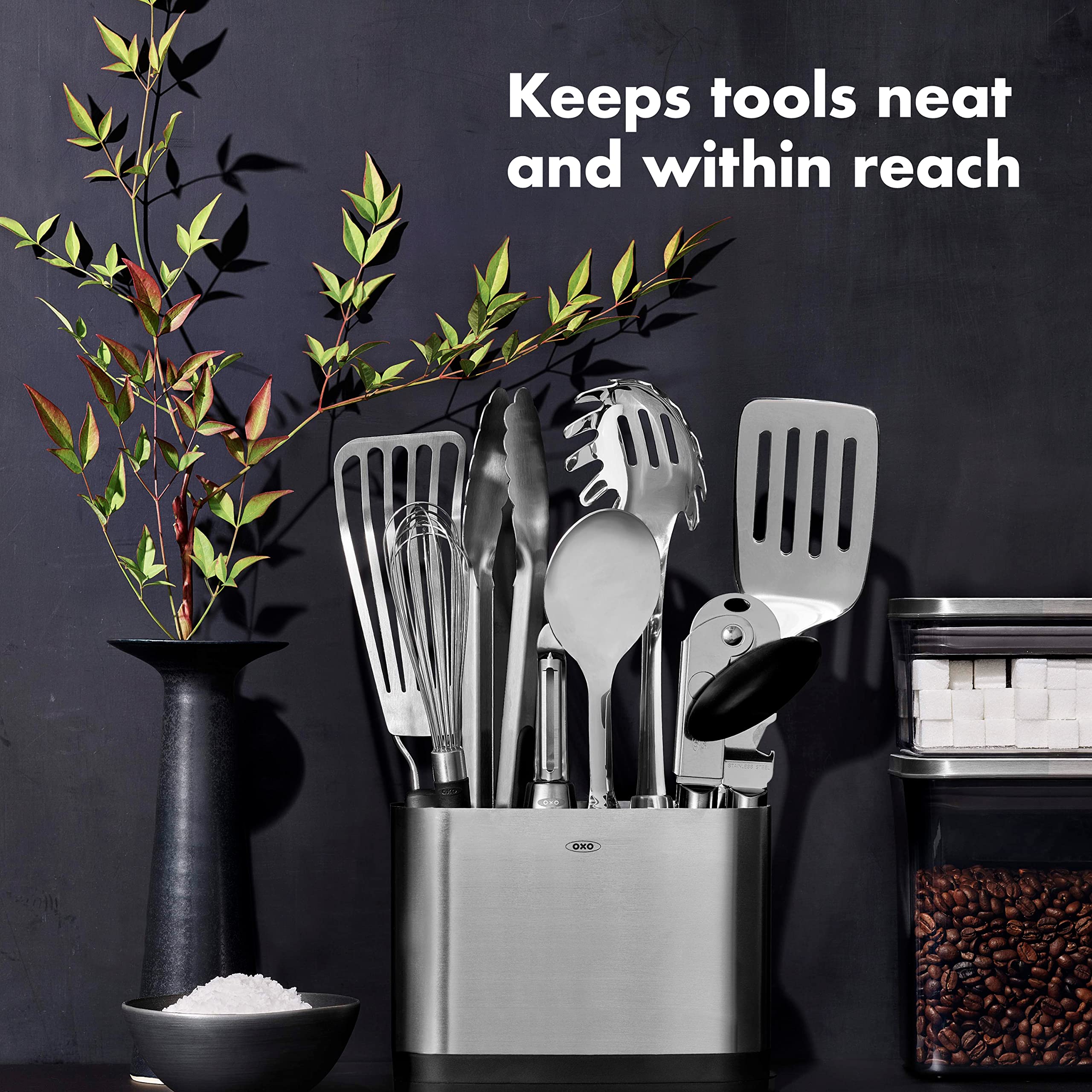 OXO 15-Piece Stainless Steel Utensil Set - Durable Kitchen Tools for Cooking, Baking & Serving - Perfect for Home Chefs & Professional Kitchens