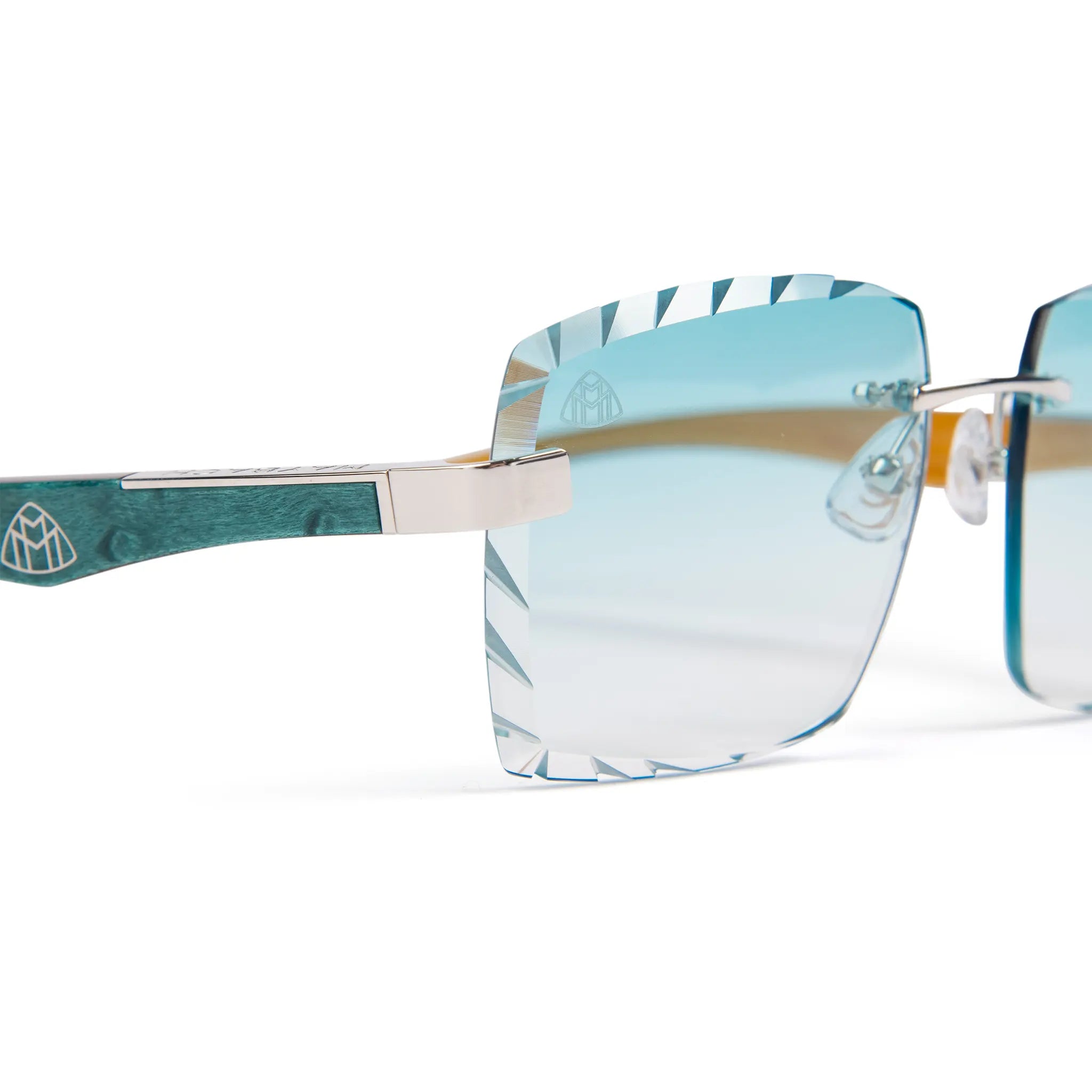 Maybach Eyewear The Artist III P WCW Z25 Tiffany Blue Diamond Cut Sunglasses - Luxury Custom Sunglasses for Men & Women - Perfect for Beach, Driving & Fashion Outfits