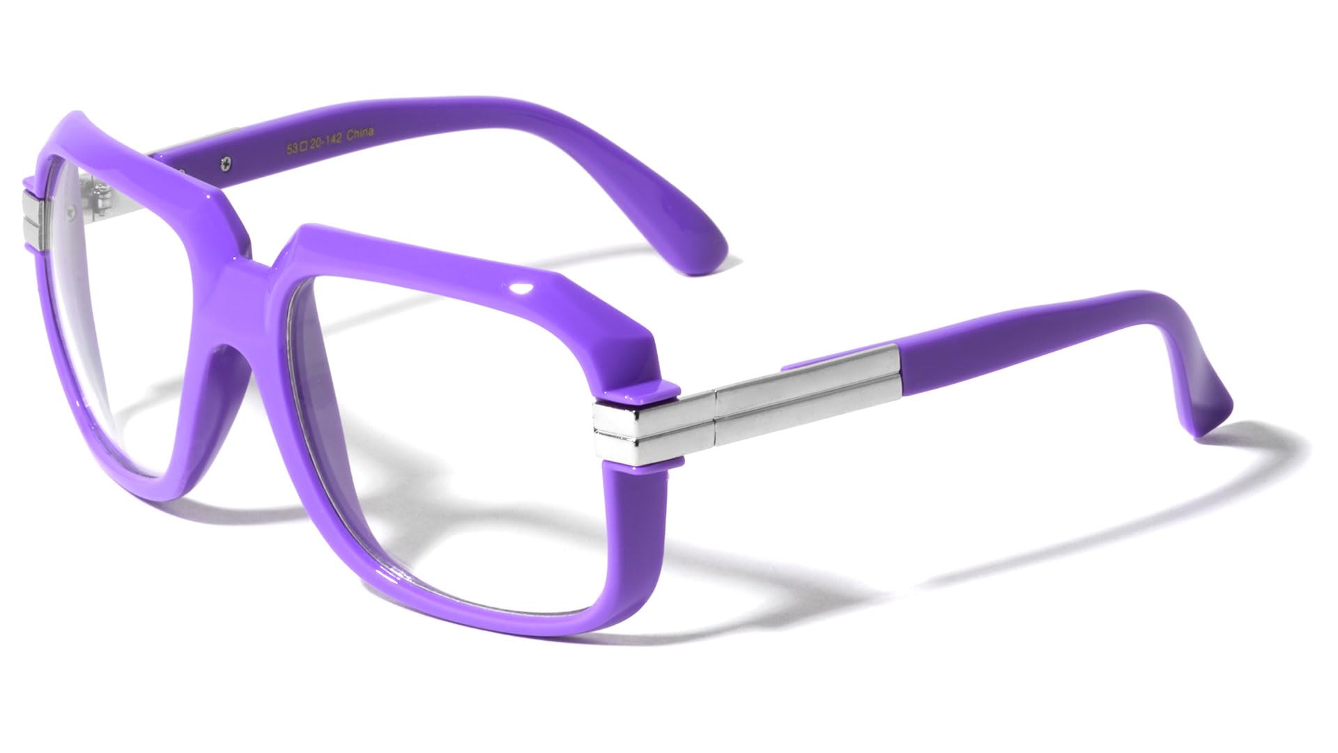 Dweebzilla Gazelle Oversized Square Sunglasses - Neon Frames with Clear Lenses for Women & Men - UV Protection, Fashion Statement for Beach, Driving & Outdoor Activities