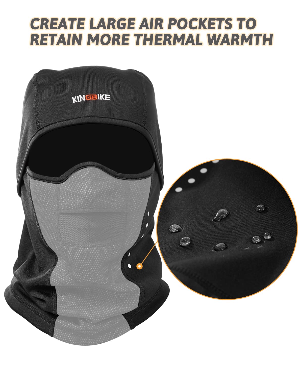 KINGBIKE Balaclava Ski Mask for Men & Women - Water Resistant, Windproof Fleece Thermal Full Face Cover for Winter Sports, Motorcycling, Snowboarding & Cold Weather Protection