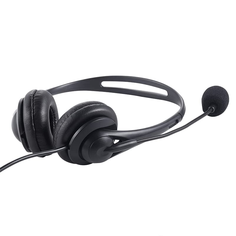 SMAZINSTAR USB Headset with Microphone for PC & Laptop - Noise Cancelling Computer Headphones for Office, Call Center, Gaming & Online Classes (2 Pack) - Adjustable Comfort Fit for Adults & Teens