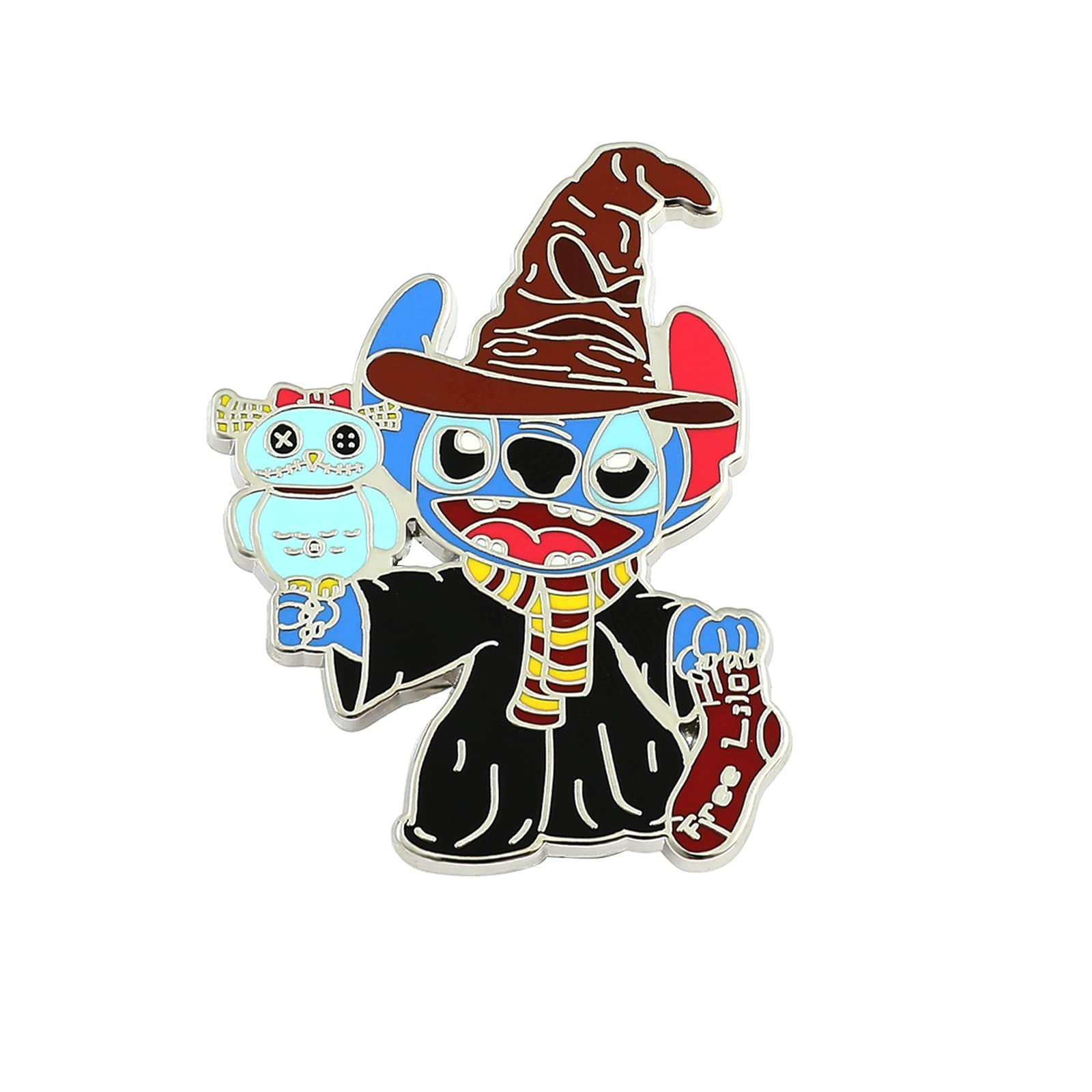 Anime Stitch Enamel Pins Set - 2pcs Cute Cartoon Character Metal Brooches for Backpack, Hat & Jacket - Perfect Gifts for Disney Lovers & Kawaii Collectors - Great for Cosplay, School Accessories & Fashion Decor