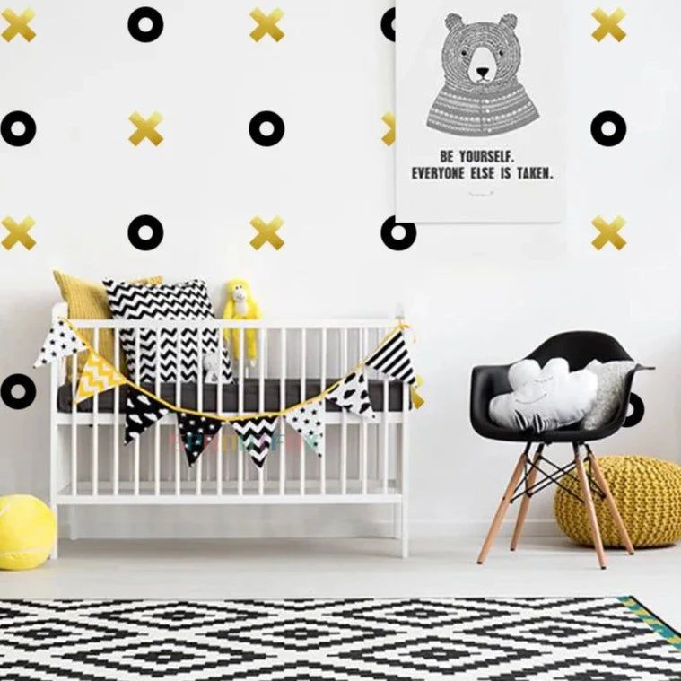 XO Decal Wallpaper for Boys Room - Creative Home Decoration Sticker | Kids Bedroom Decor, Nursery Wall Art, Playroom Design