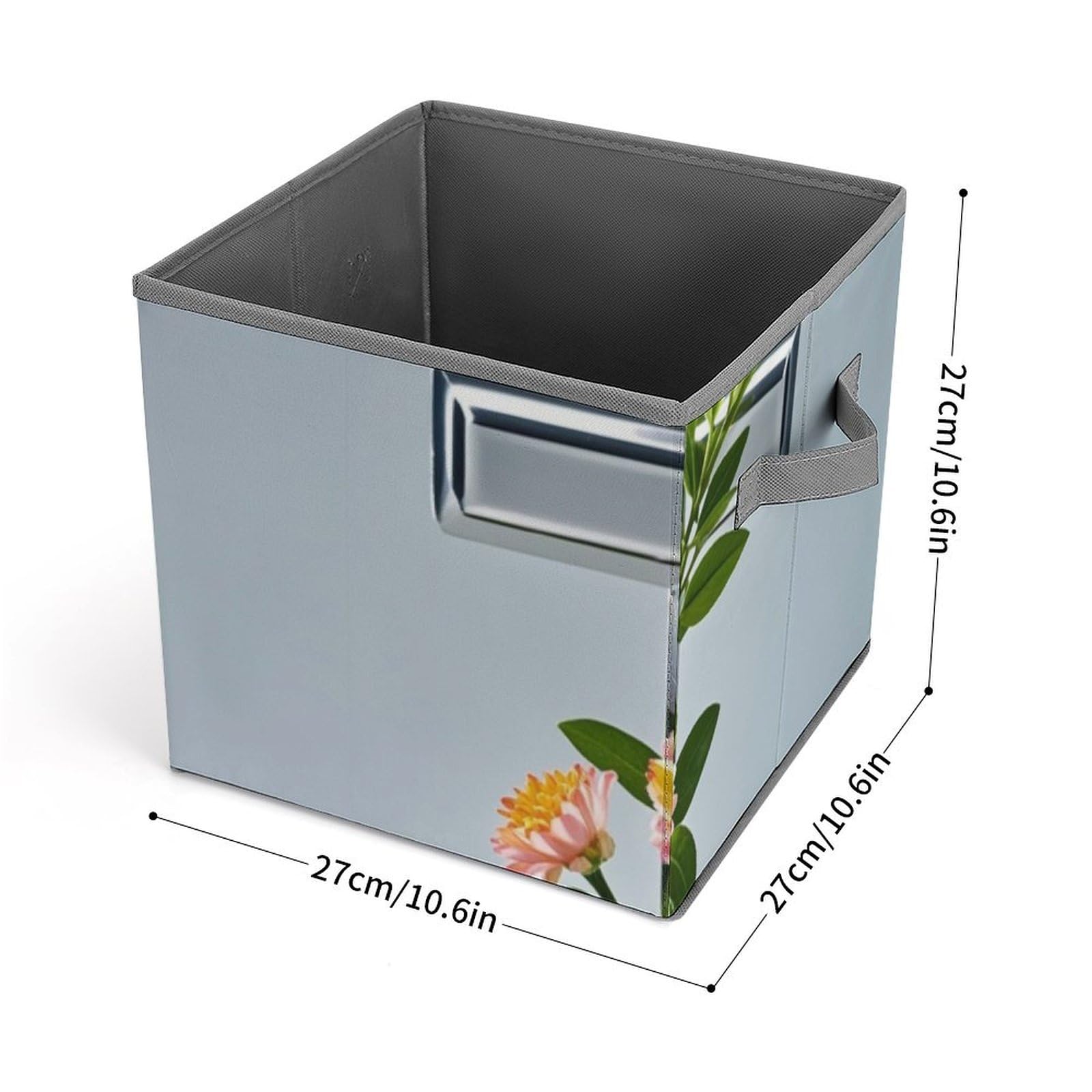 Large Collapsible Storage Cubes with Handles - 10.6x10.6x10.6 Inch Closet Organizer Box, Home & Office Storage Bin - Perfect for Bedroom, Closet, Kids Room Organization