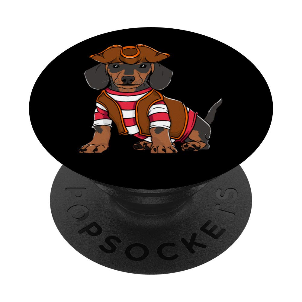 Cute Dachshund Pirate Dog PopSockets - Swappable PopGrip for Dog Lovers | Perfect for Phone, Tablet & Laptop Use