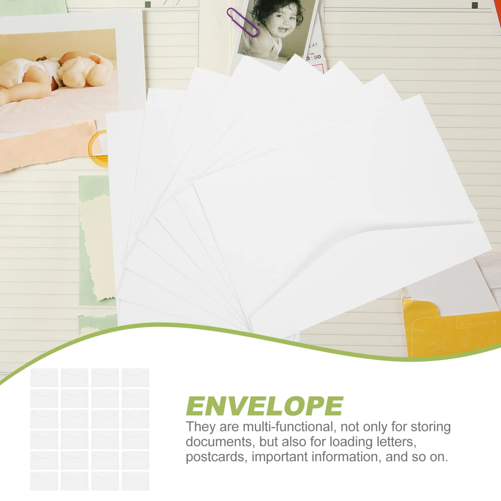 Operitacx 50pcs Blank Greeting Cards - C5 Size White Envelope Blanks, Thickened Paper for Invitations, Letters & Packing | Perfect for Weddings, Birthdays & Business Correspondence